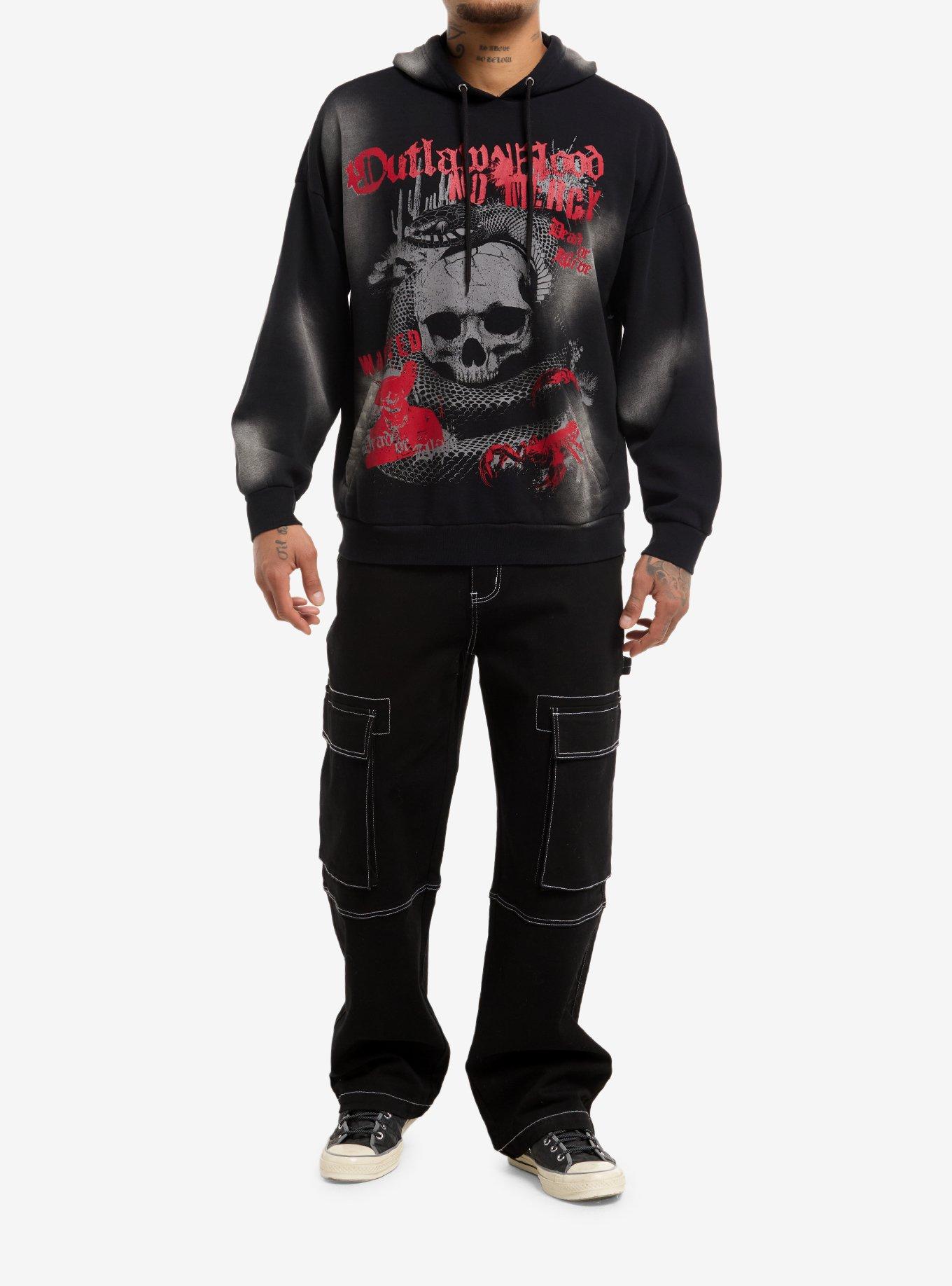 No Mercy Outlaw Snake & Skull Hoodie, , alternate