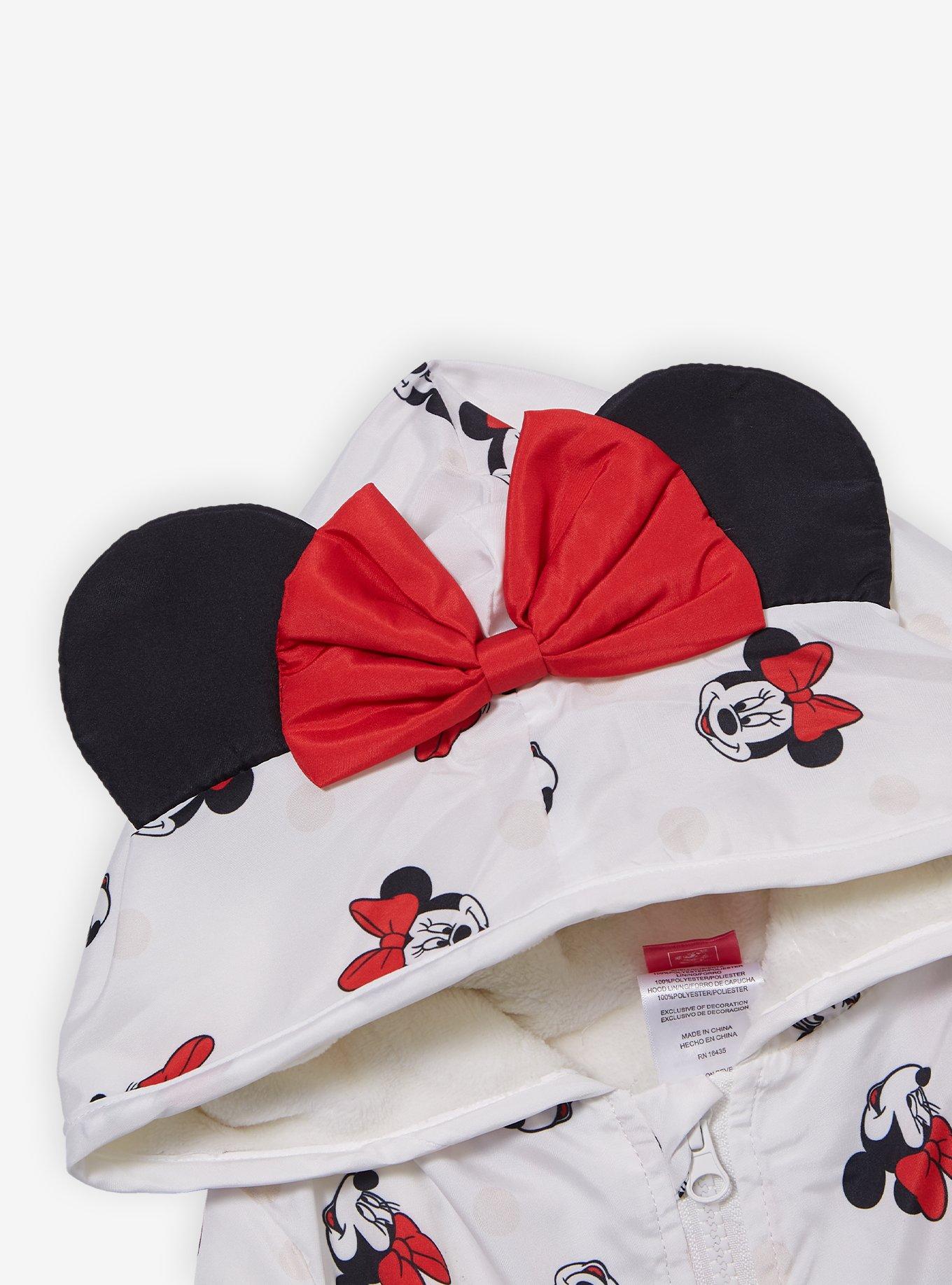 Disney Minnie Mouse 3D Ears and Bow Toddler White Sherpa-Lined Windbreaker, , hi-res