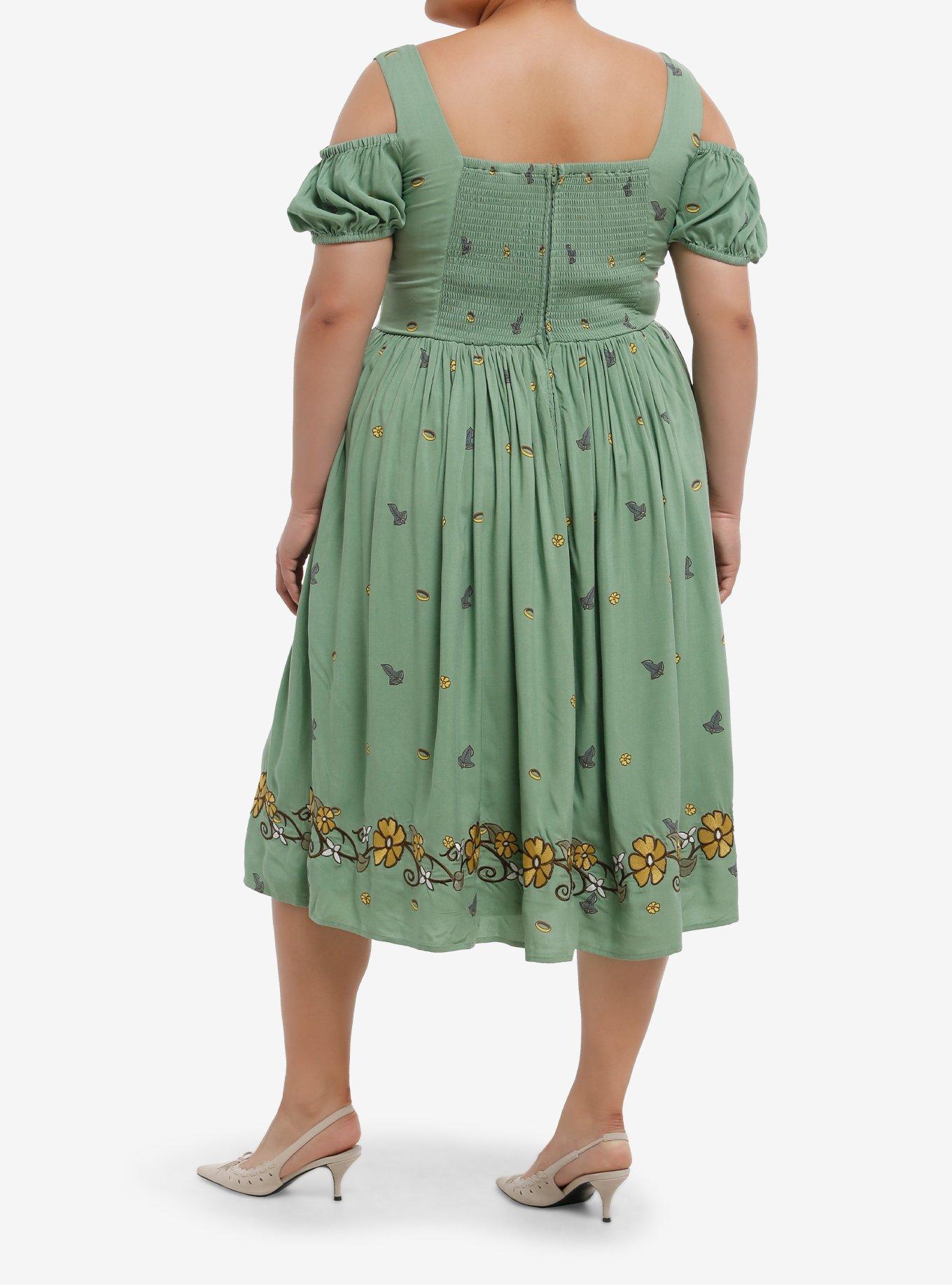 Her Universe The Lord Of The Rings Icons Cold Shoulder Dress Plus Size Her Universe Exclusive, GREEN, alternate
