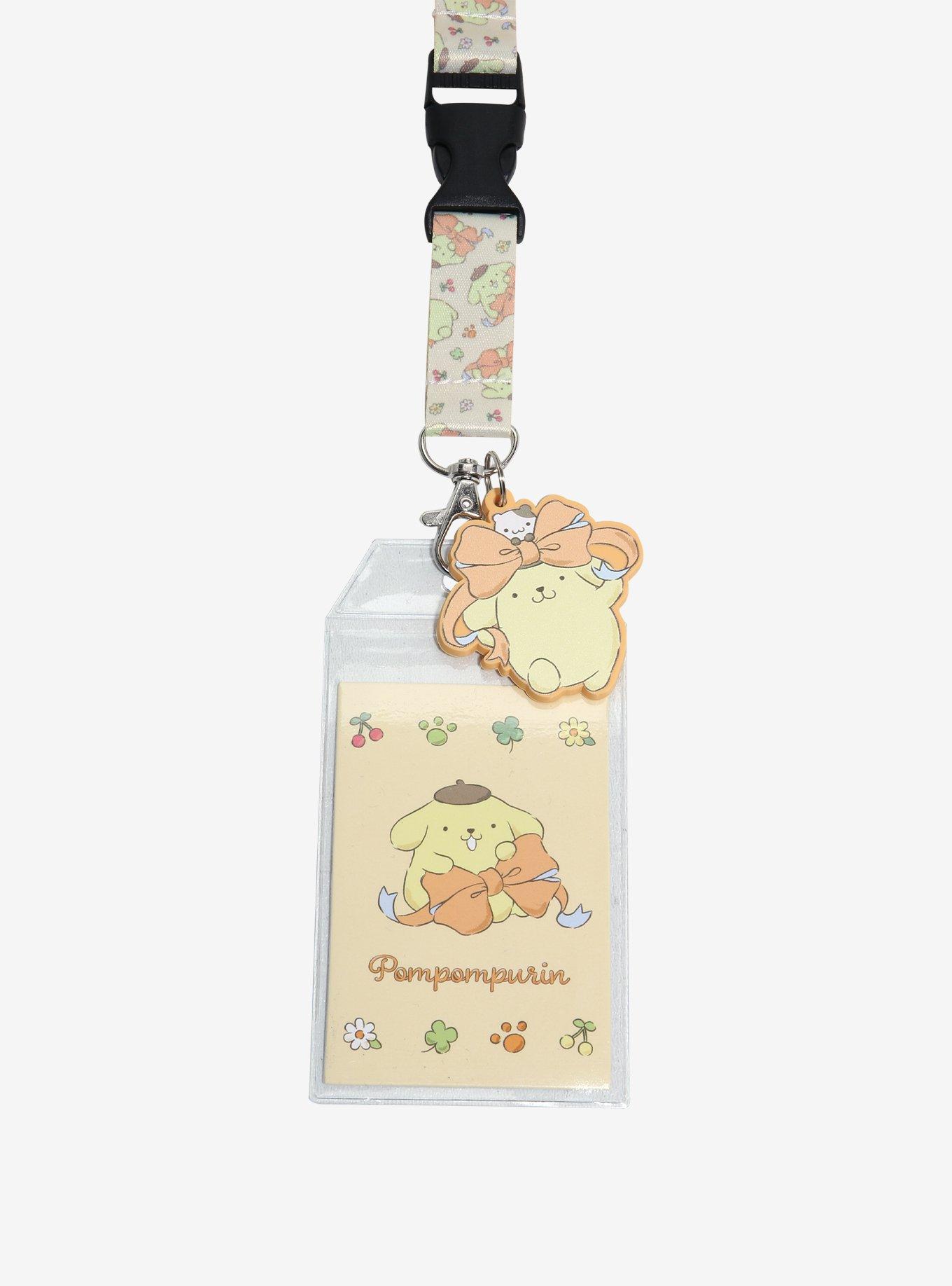 Sanrio Pompompurin Bow Allover Print Lanyard - BoxLunch Exclusive, , hi-res