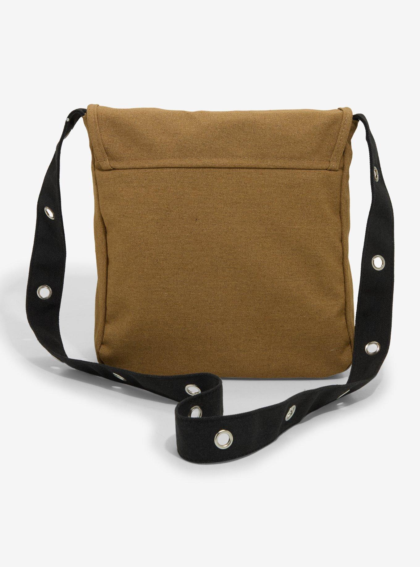 Star Safety Pin Tan Messenger Bag, , alternate