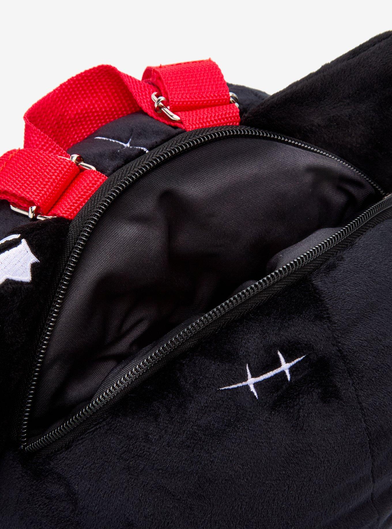 Black Cat Button Stitch Plush Backpack, , alternate