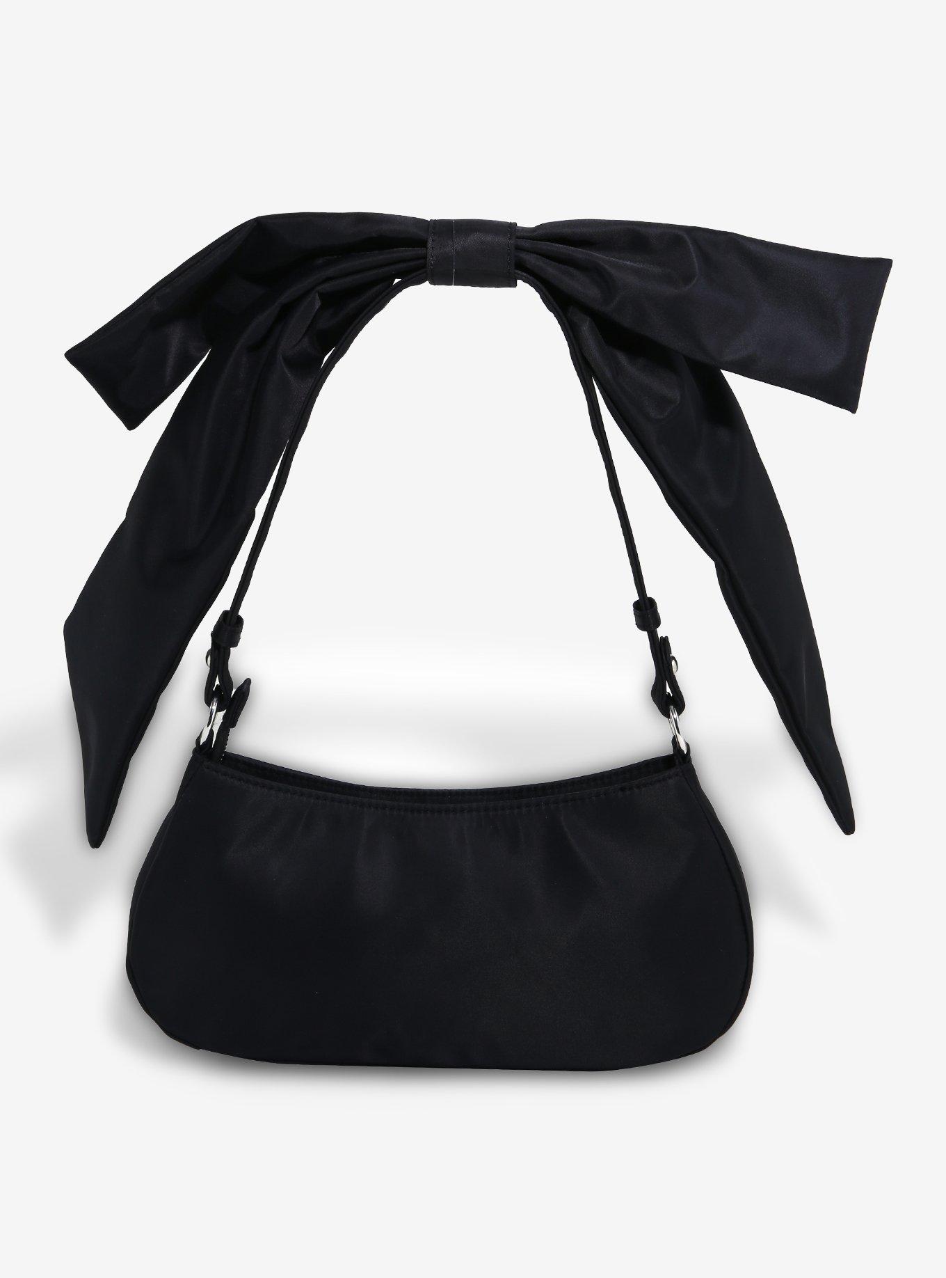 Black Bow & Heart Shoulder Bag, , hi-res