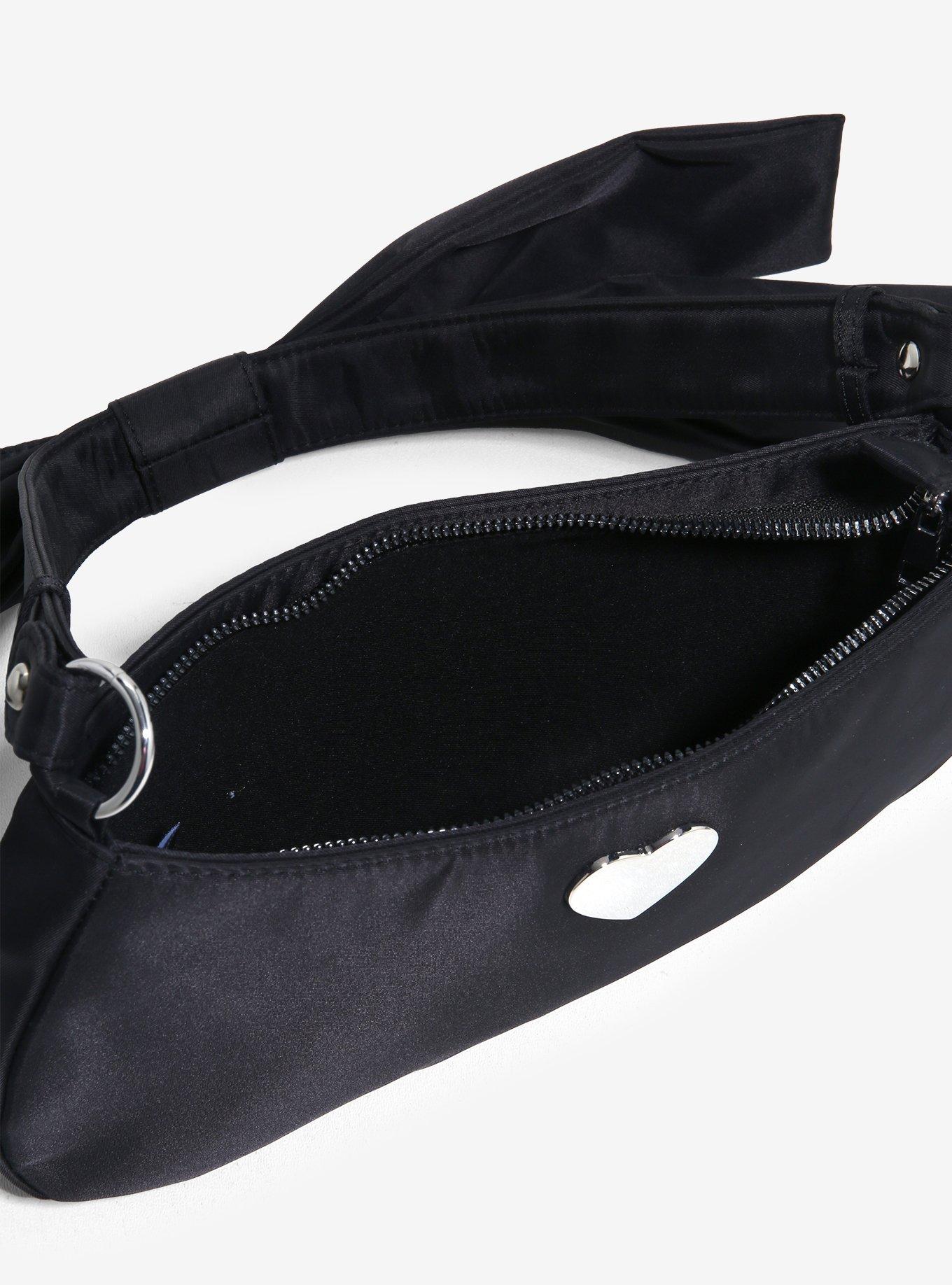 Black Bow & Heart Shoulder Bag, , alternate