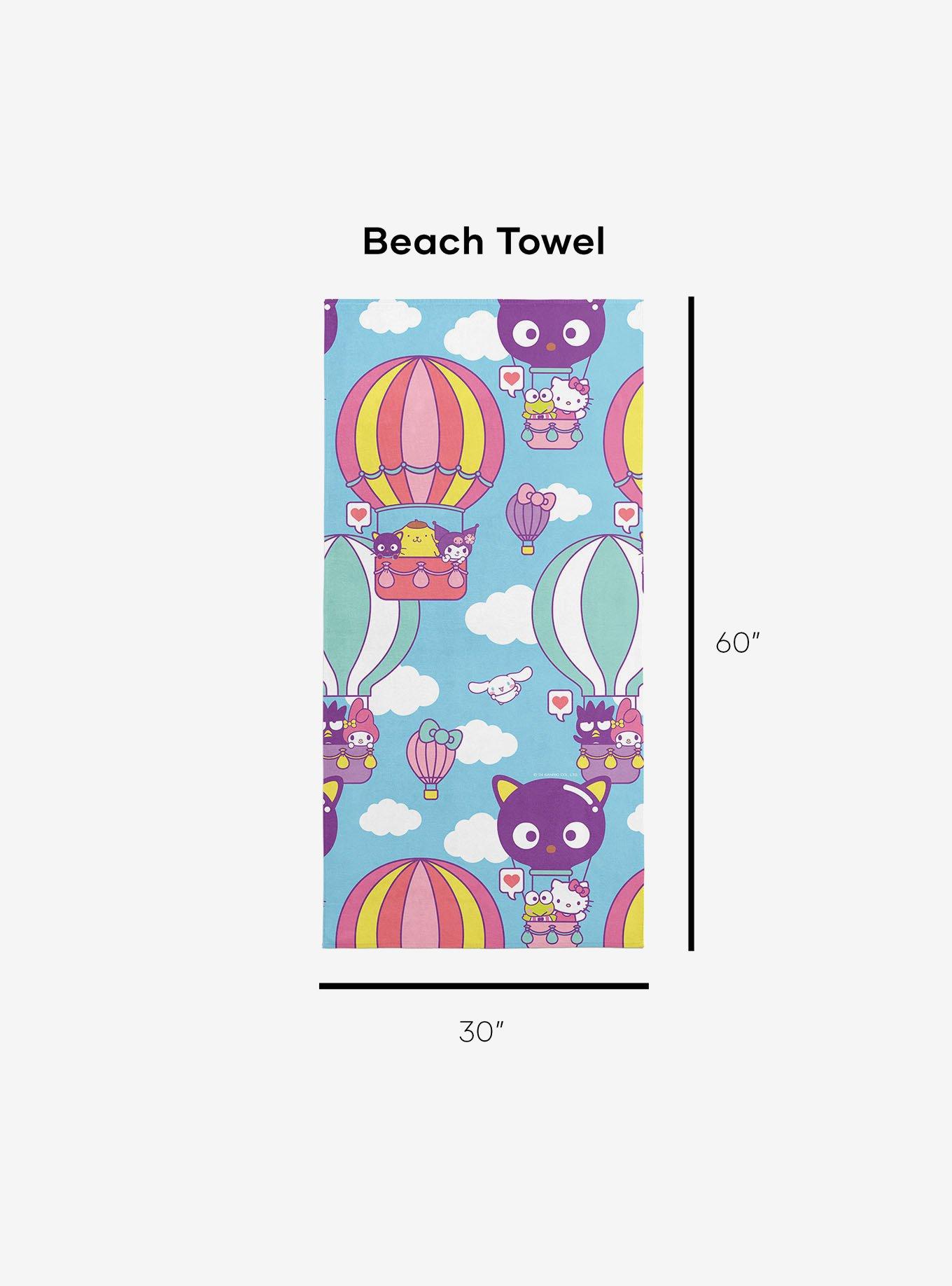 Sanrio Hello Kitty & Friends Hot Air Trip Beach Towel, , alternate