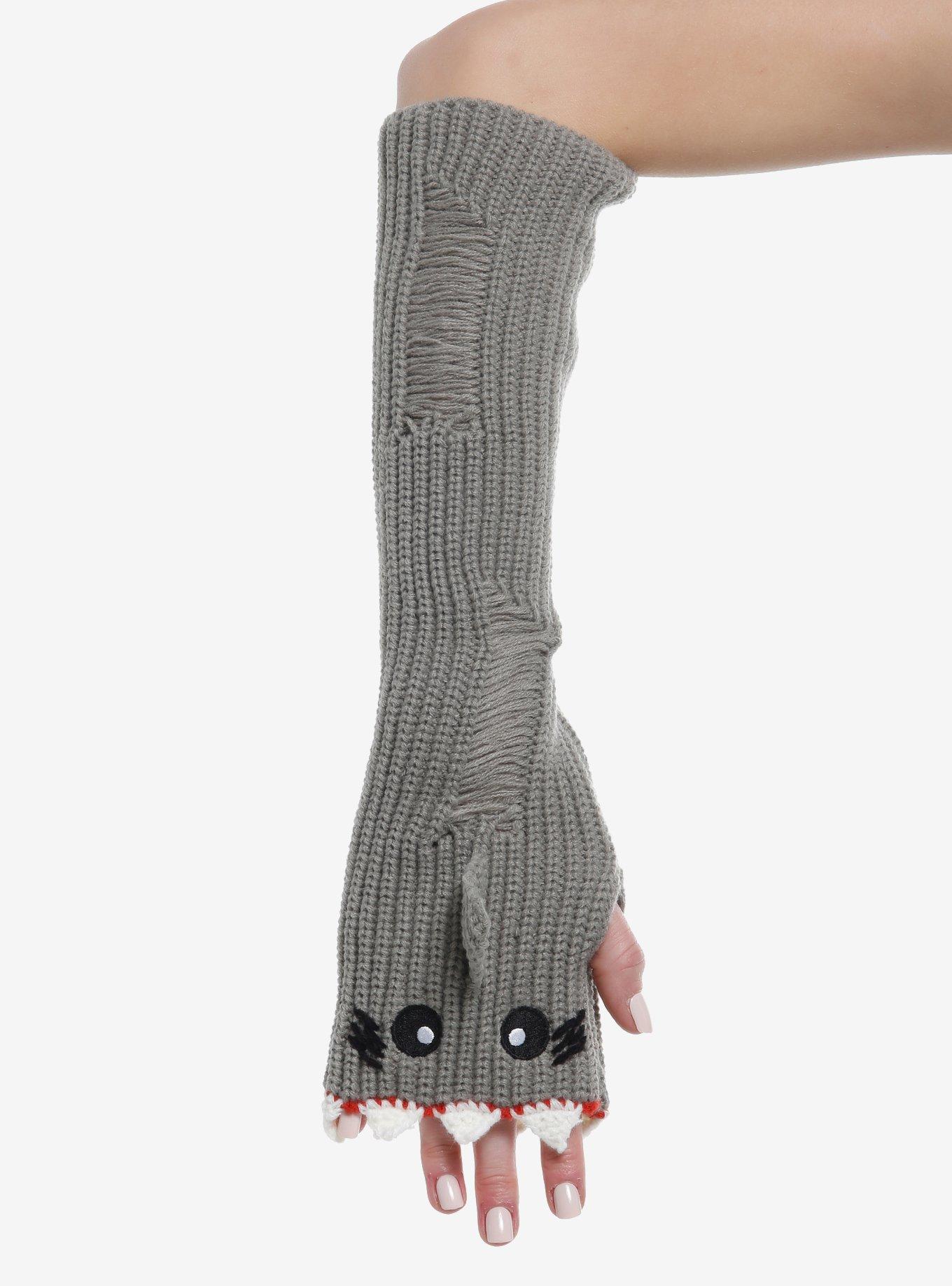 Shark Distressed Arm Warmers, , hi-res
