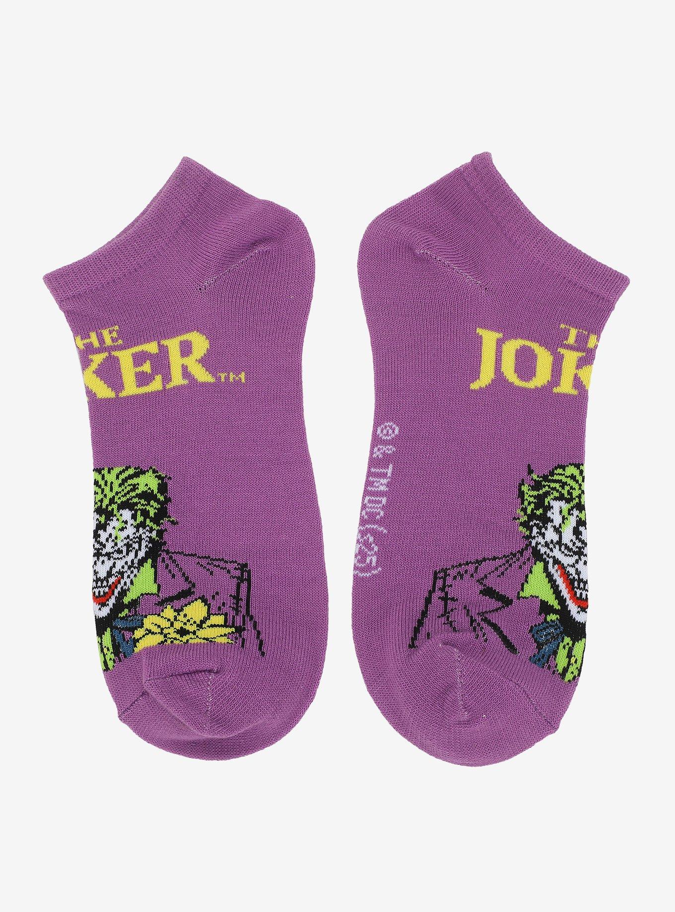 DC Comics Batman & The Joker No-Show Socks 5 Pair, , alternate