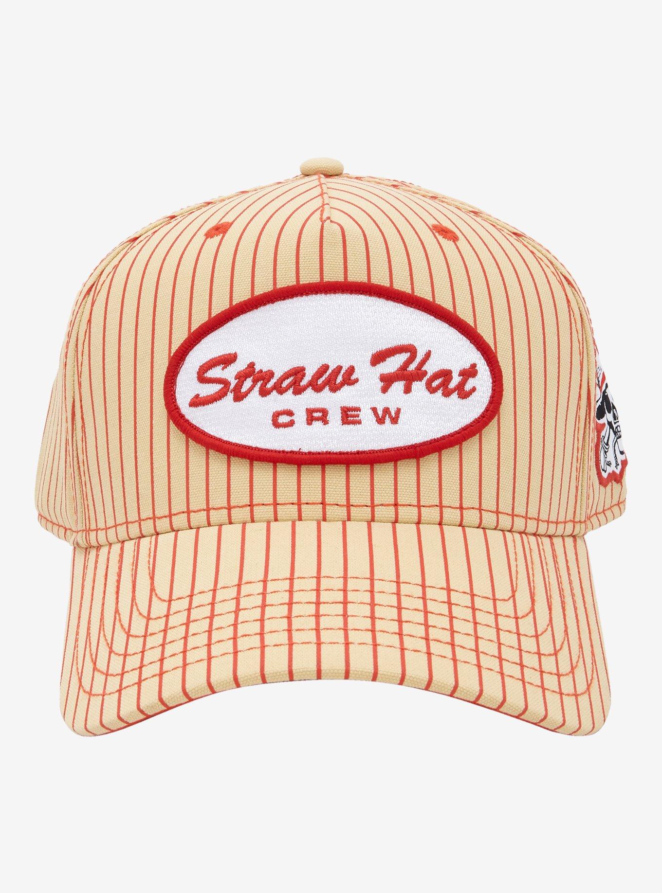 One Piece Straw Hat Crew Pinstripe Snapback Hat, , hi-res