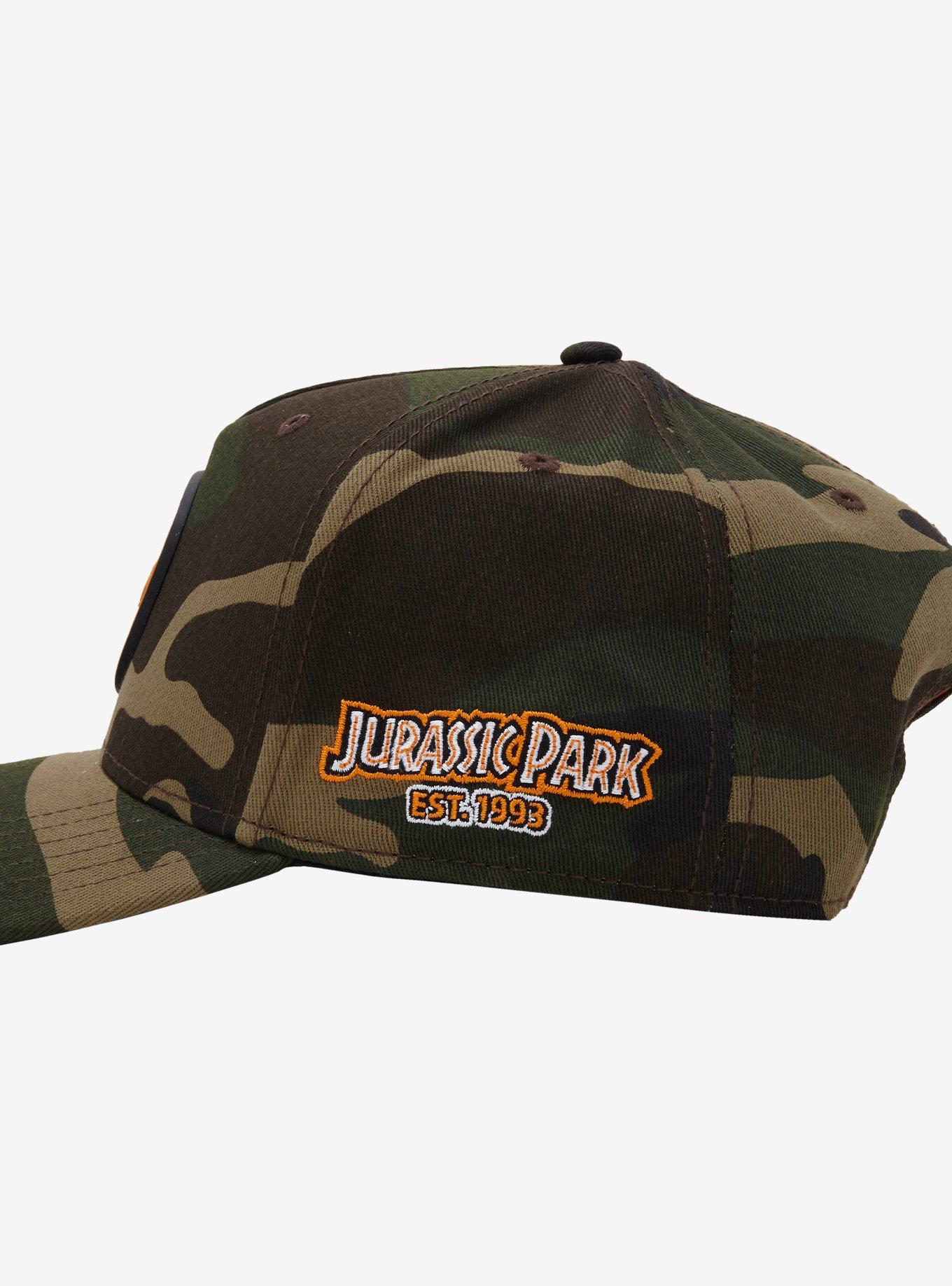 Jurassic Park Camouflage Rubber Patch Snapback Hat, , alternate