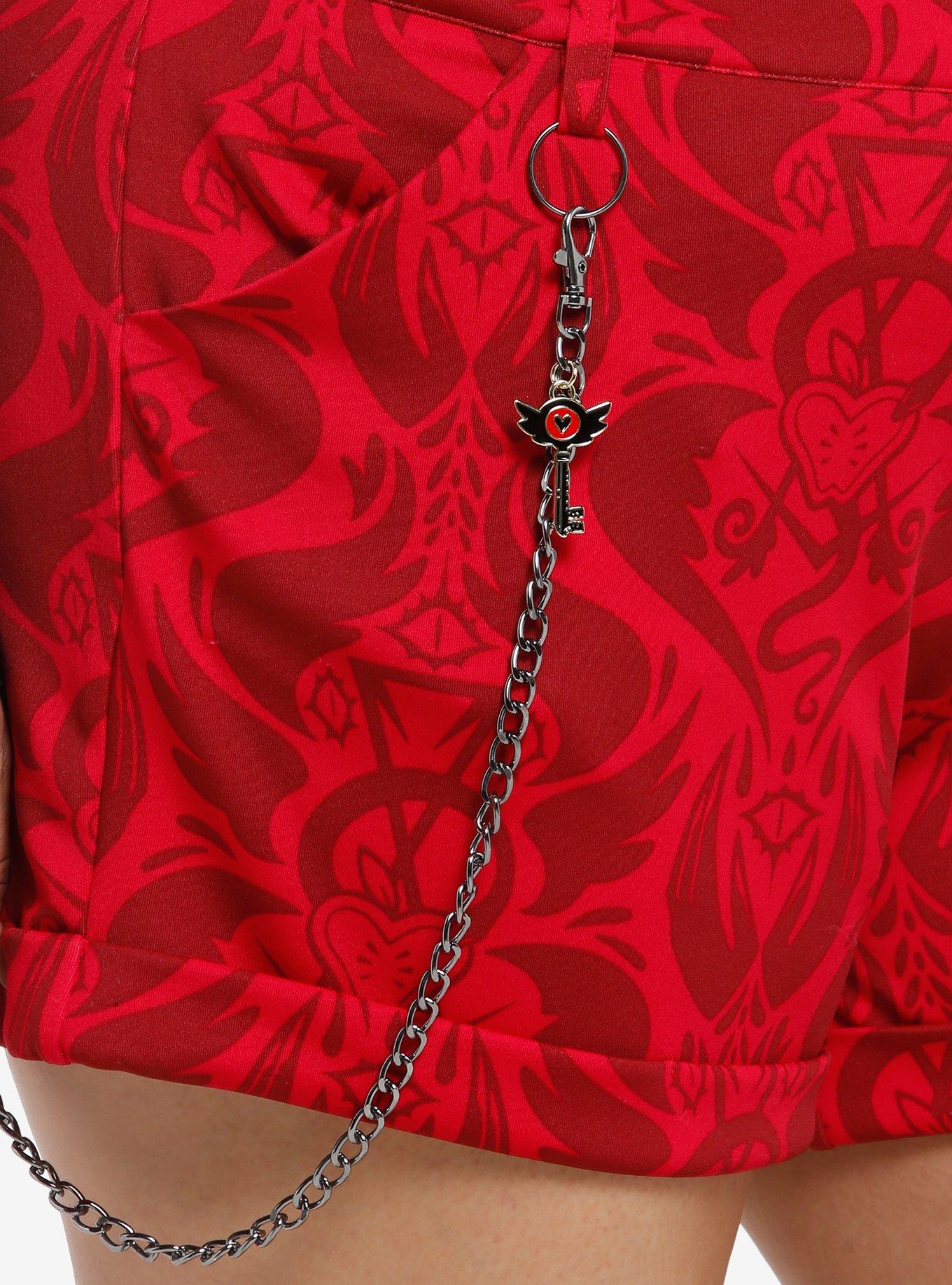 Hazbin Hotel Wallpaper Scuba Shortalls Plus Size, MULTI, alternate