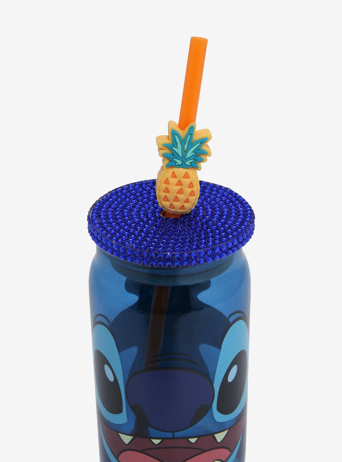 Disney Lilo & Stitch Stitch Face Glass Cup with Straw, , alternate
