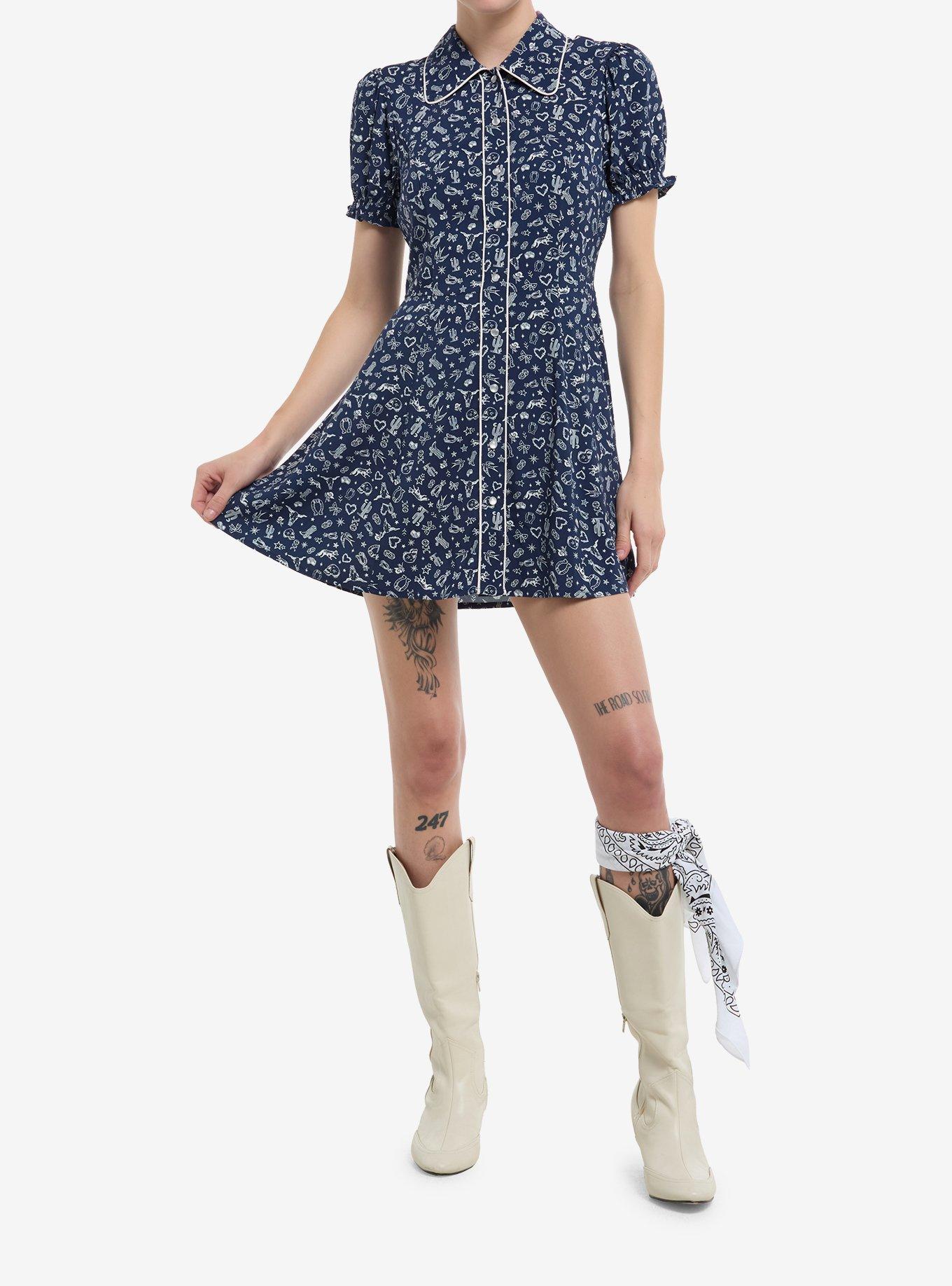 Social Collision Western Paisley Button-Up Dress, , hi-res