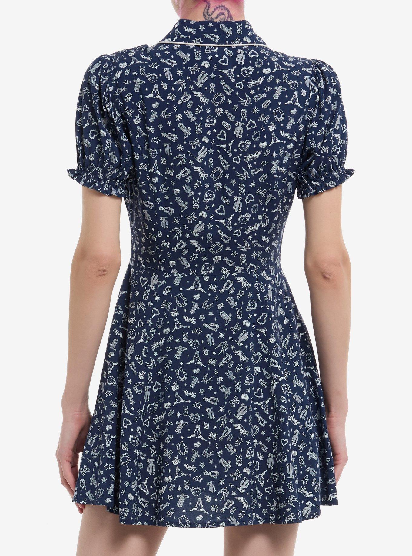 Social Collision Western Paisley Button-Up Dress, , alternate