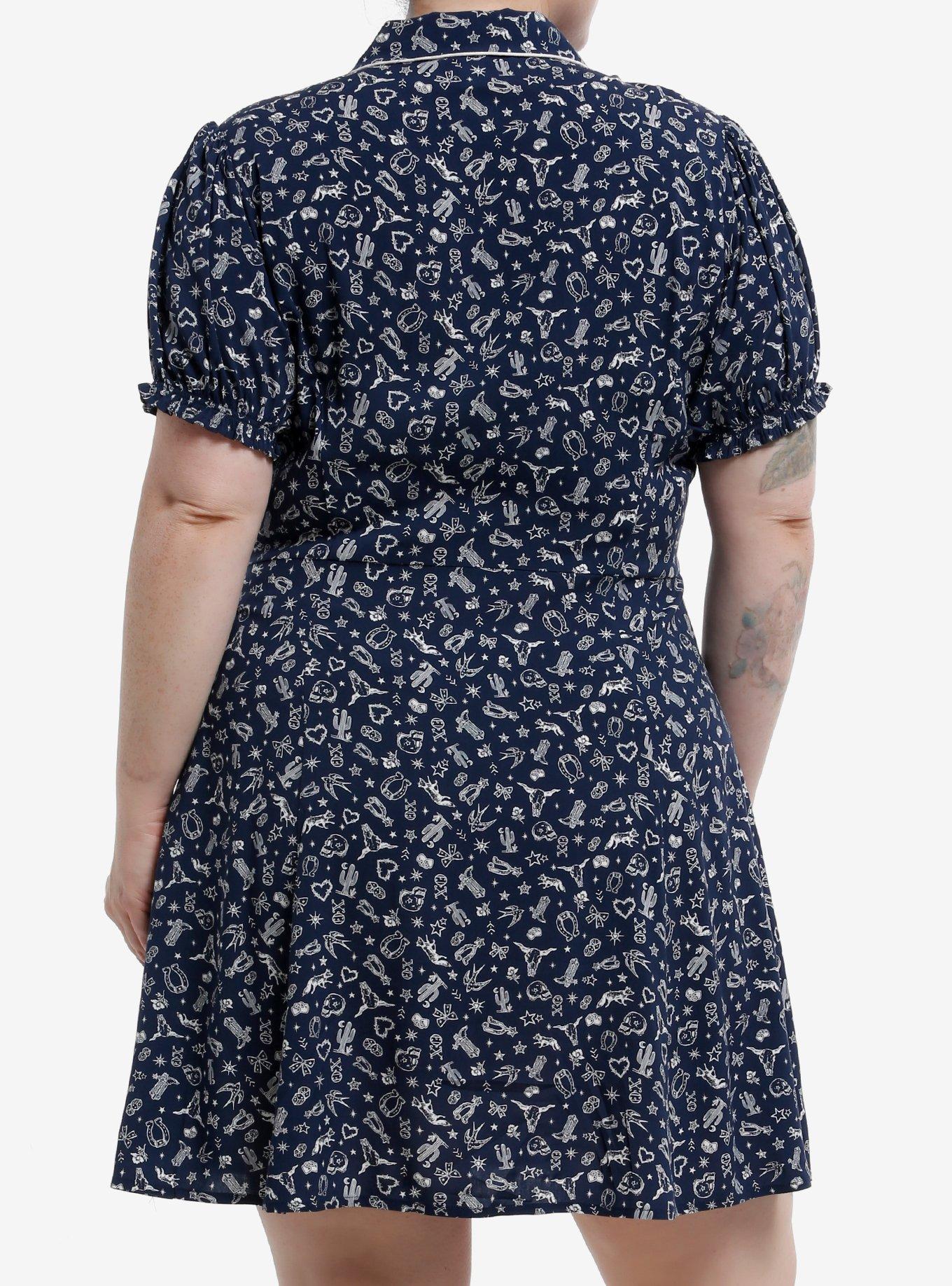 Social Collision Western Paisley Button-Up Dress Plus Size, , alternate