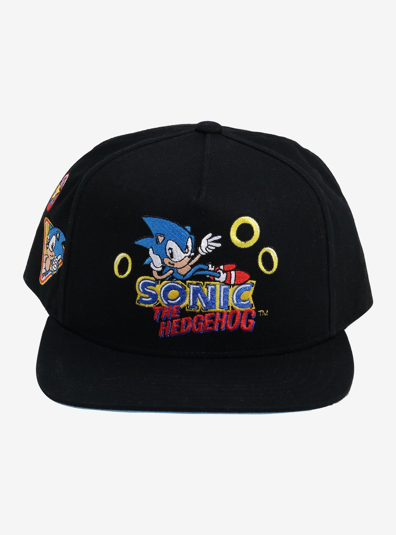 Sonic The Hedgehog Icon Rings Snapback Hat, , alternate