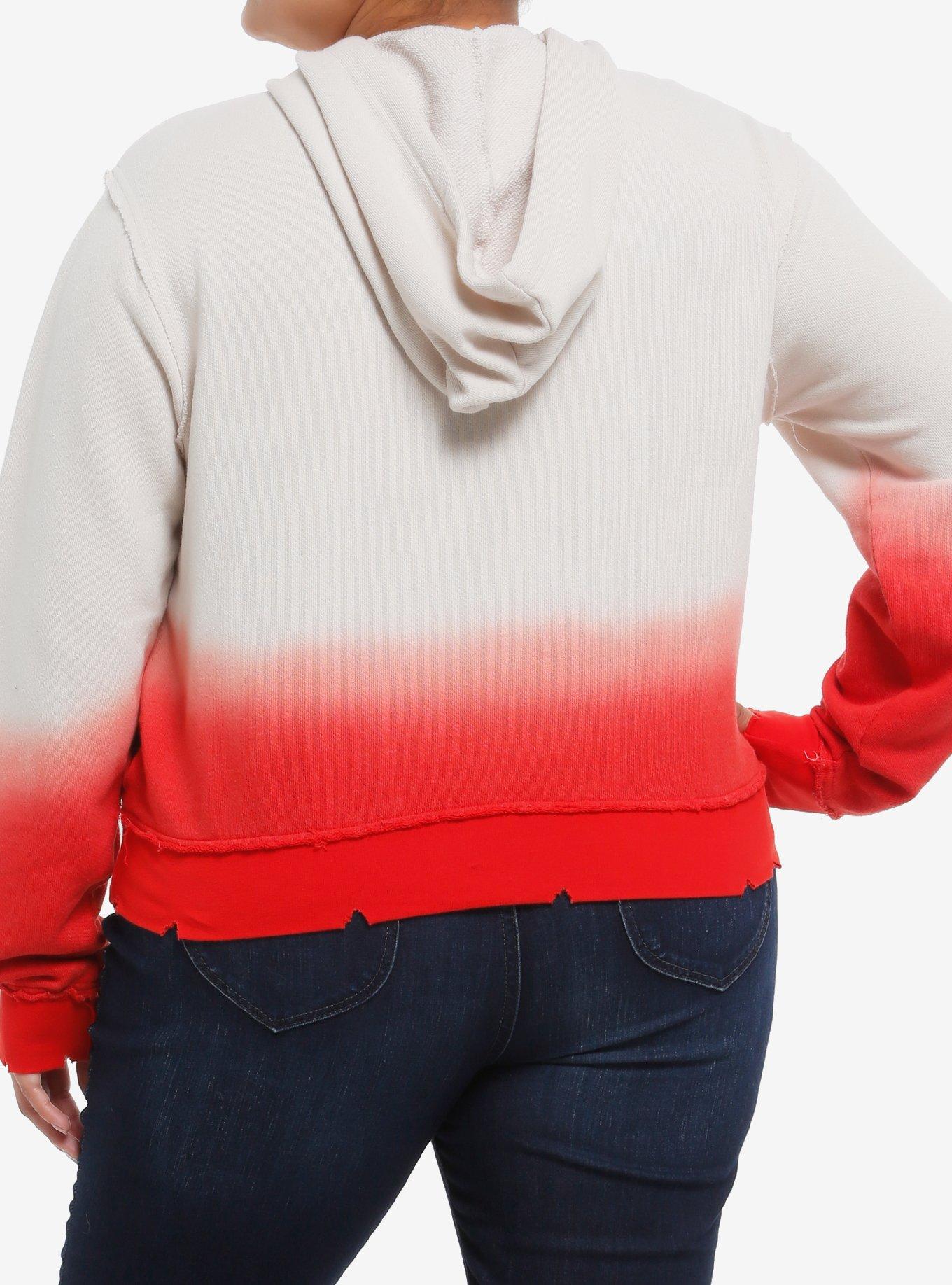Her Universe Jaws Teeth Dip-Dye Crop Hoodie Plus Size, MULTI, alternate