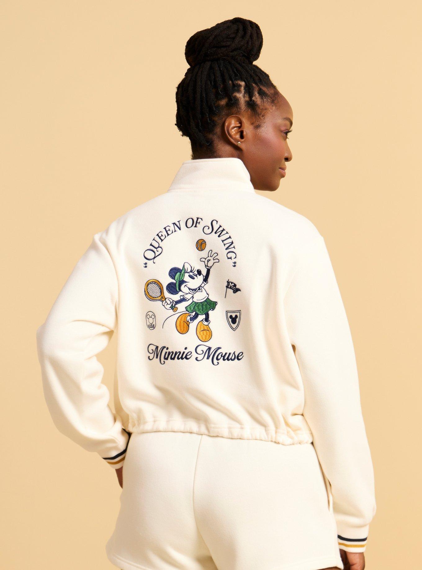 Disney Minnie Mouse Tennis Quarter Zip Women's Crewneck — BoxLunch Exclusive, , hi-res