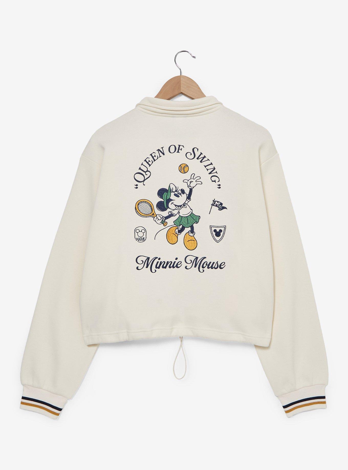 Disney Minnie Mouse Tennis Quarter Zip Women's Plus Size Crewneck — BoxLunch Exclusive, , hi-res