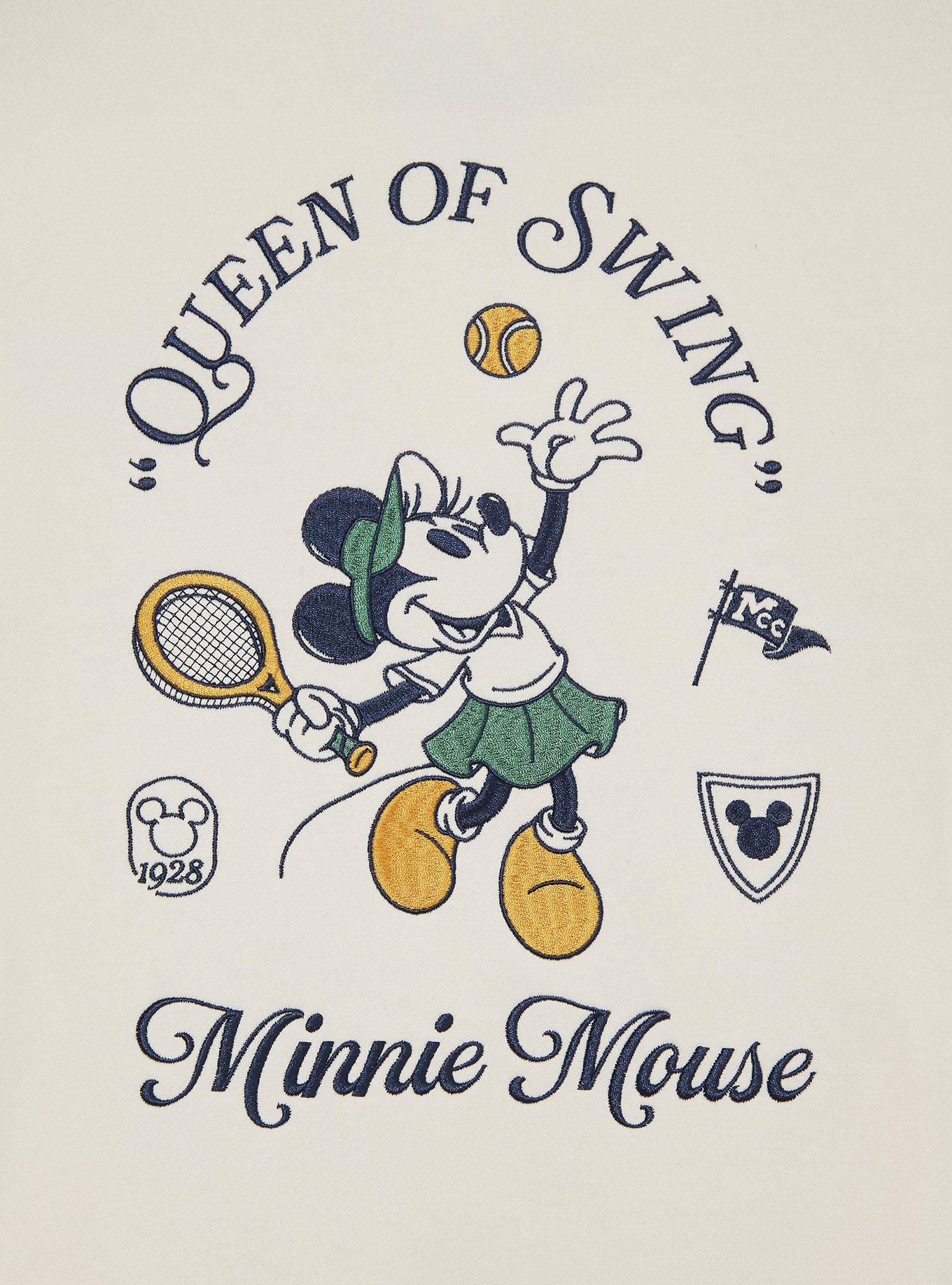 Disney Minnie Mouse Tennis Quarter Zip Women's Plus Size Crewneck &mdash; BoxLunch Exclusive, OFF WHITE, alternate