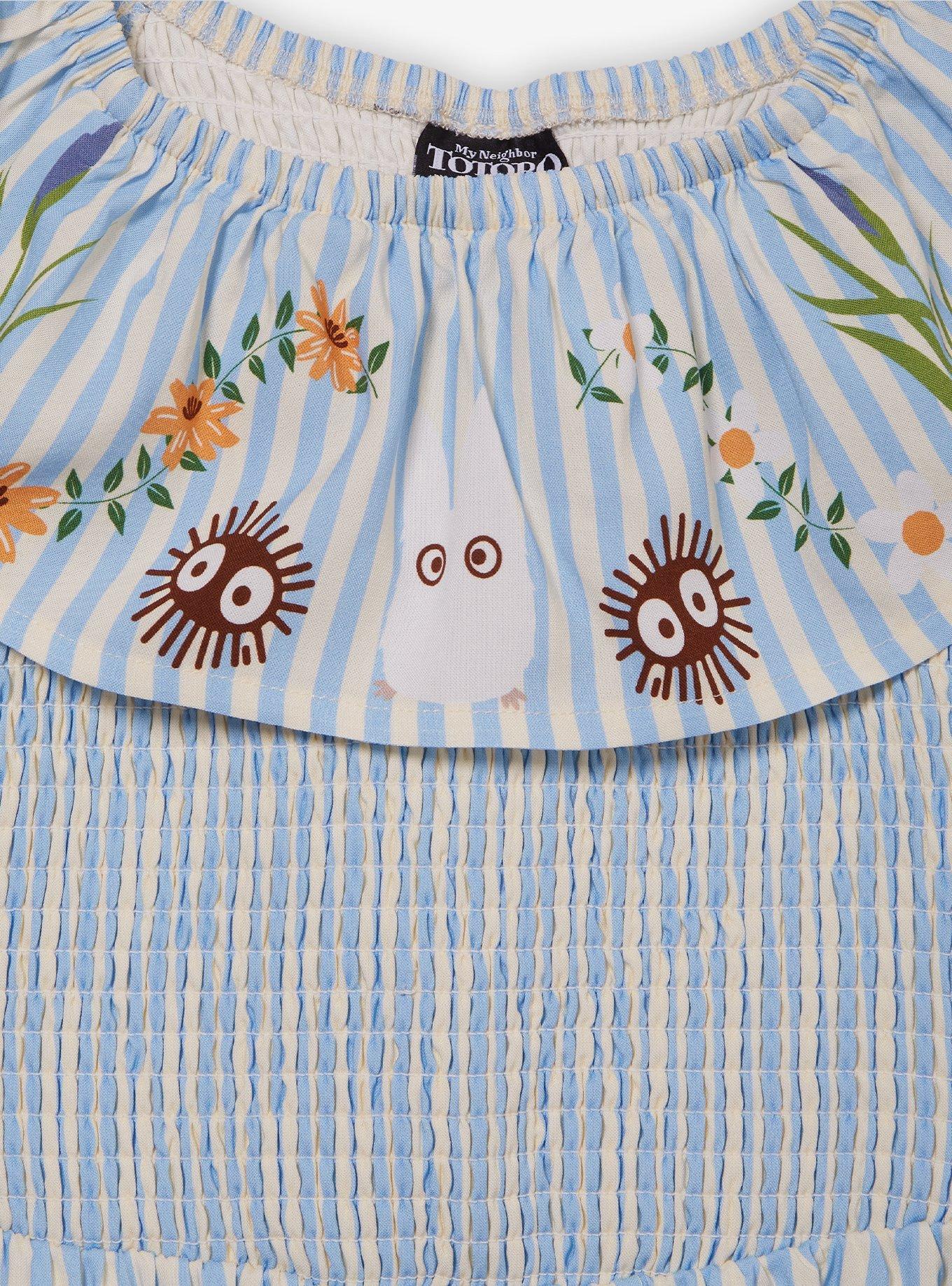 Studio Ghibli® My Neighbor Totoro Striped Floral Icons Ruffle Smock Dress, MULTI, alternate
