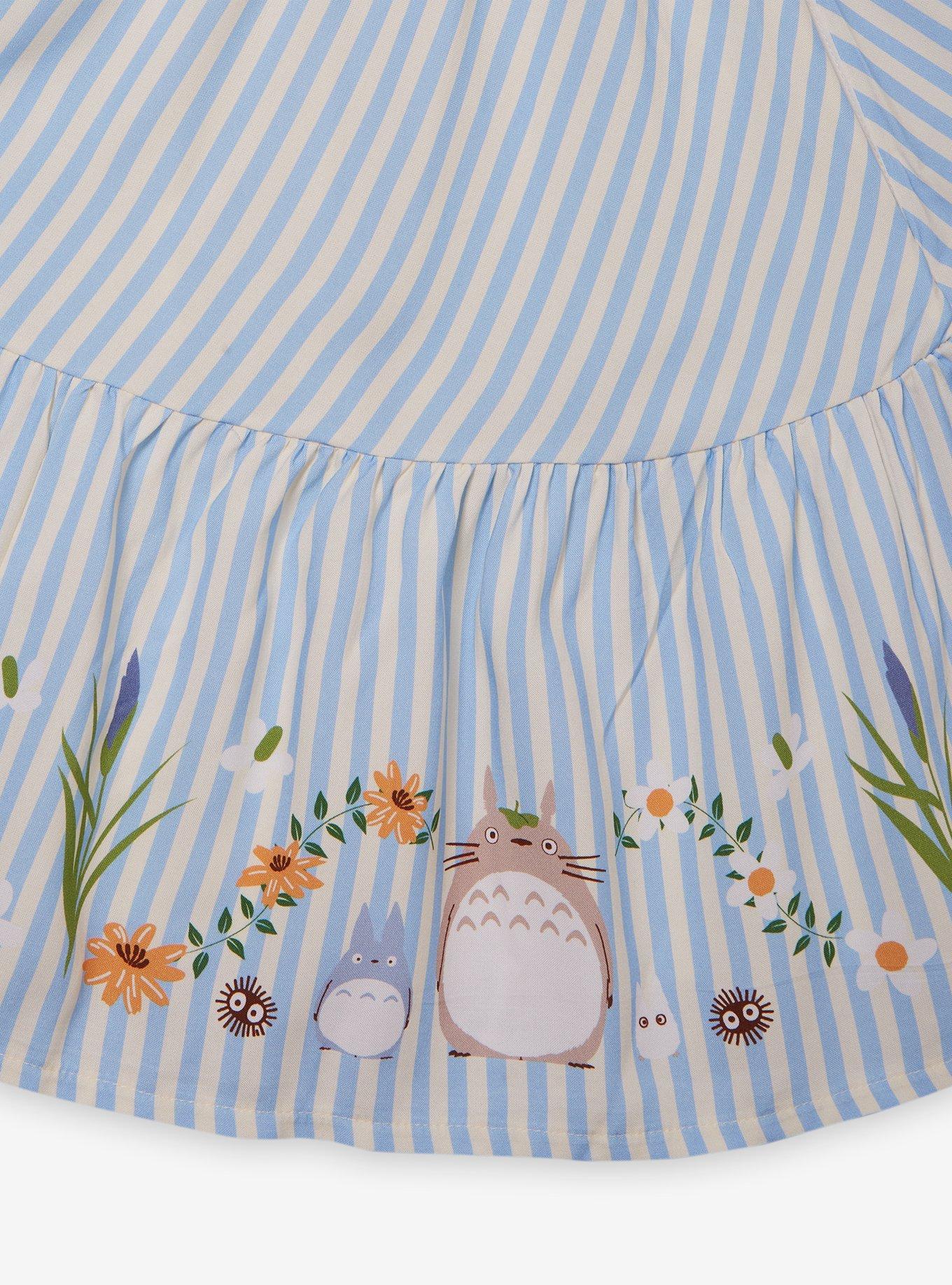 Studio Ghibli® My Neighbor Totoro Striped Floral Icons Ruffle Smock Dress, MULTI, alternate