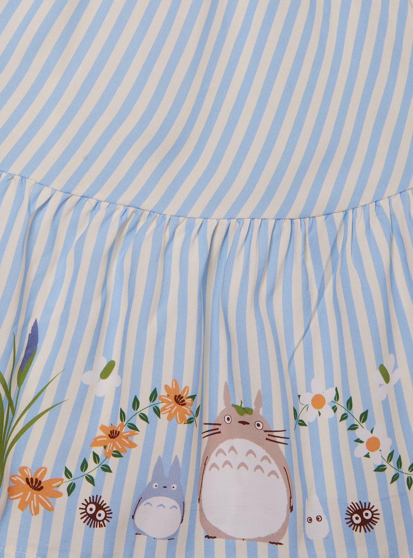 Studio Ghibli&reg; My Neighbor Totoro Striped Floral Icons Ruffle Plus Size Smock Dress, MULTI, alternate