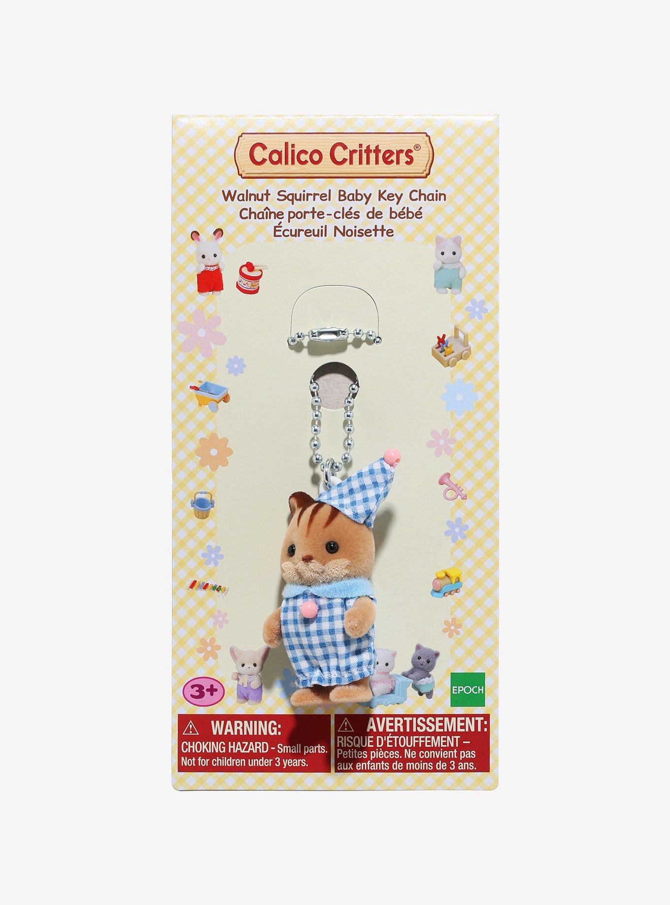 Calico Critters Bedtime Walnut Squirrel Baby Keychain, , hi-res