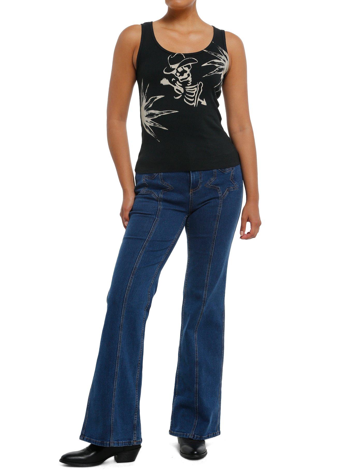 Social Collision Cowboy Skeleton Girls Tank Top, , hi-res