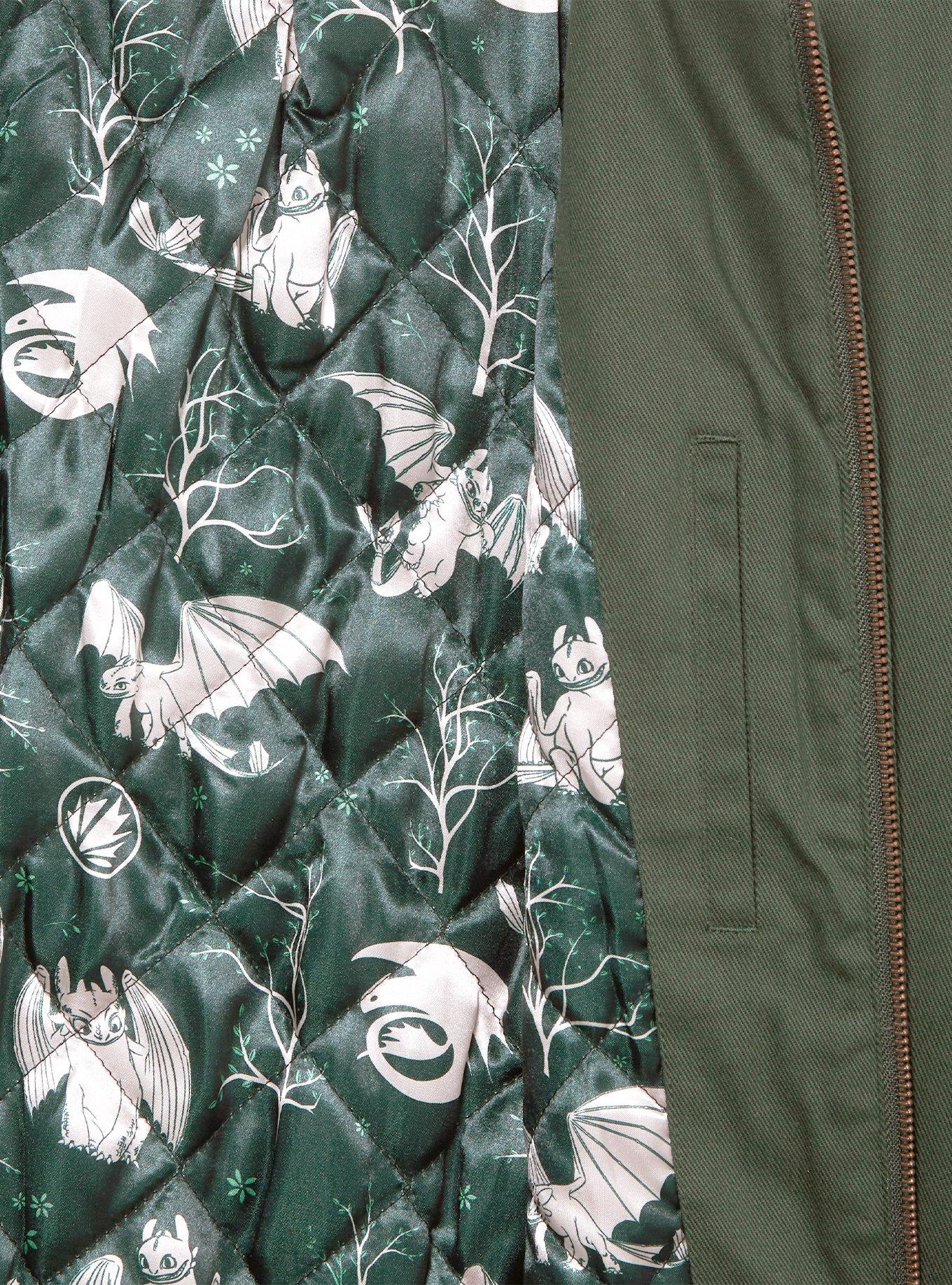 DreamWorks How To Train Your Dragon Night Fury Icons Jacket - BoxLunch Exclusive, DARK GREEN, alternate