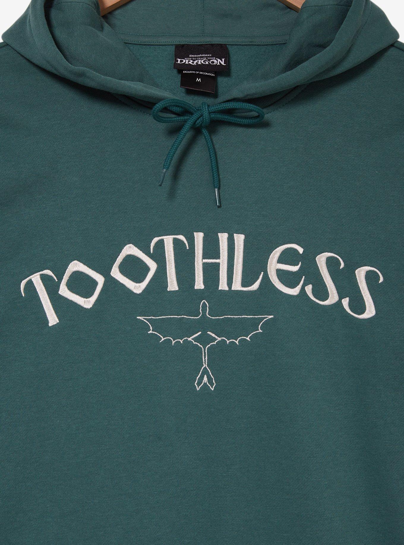 DreamWorks How to Train Your Dragon Toothless Tonal Portrait Hoodie - BoxLunch Exclusive, DARK GREEN, alternate