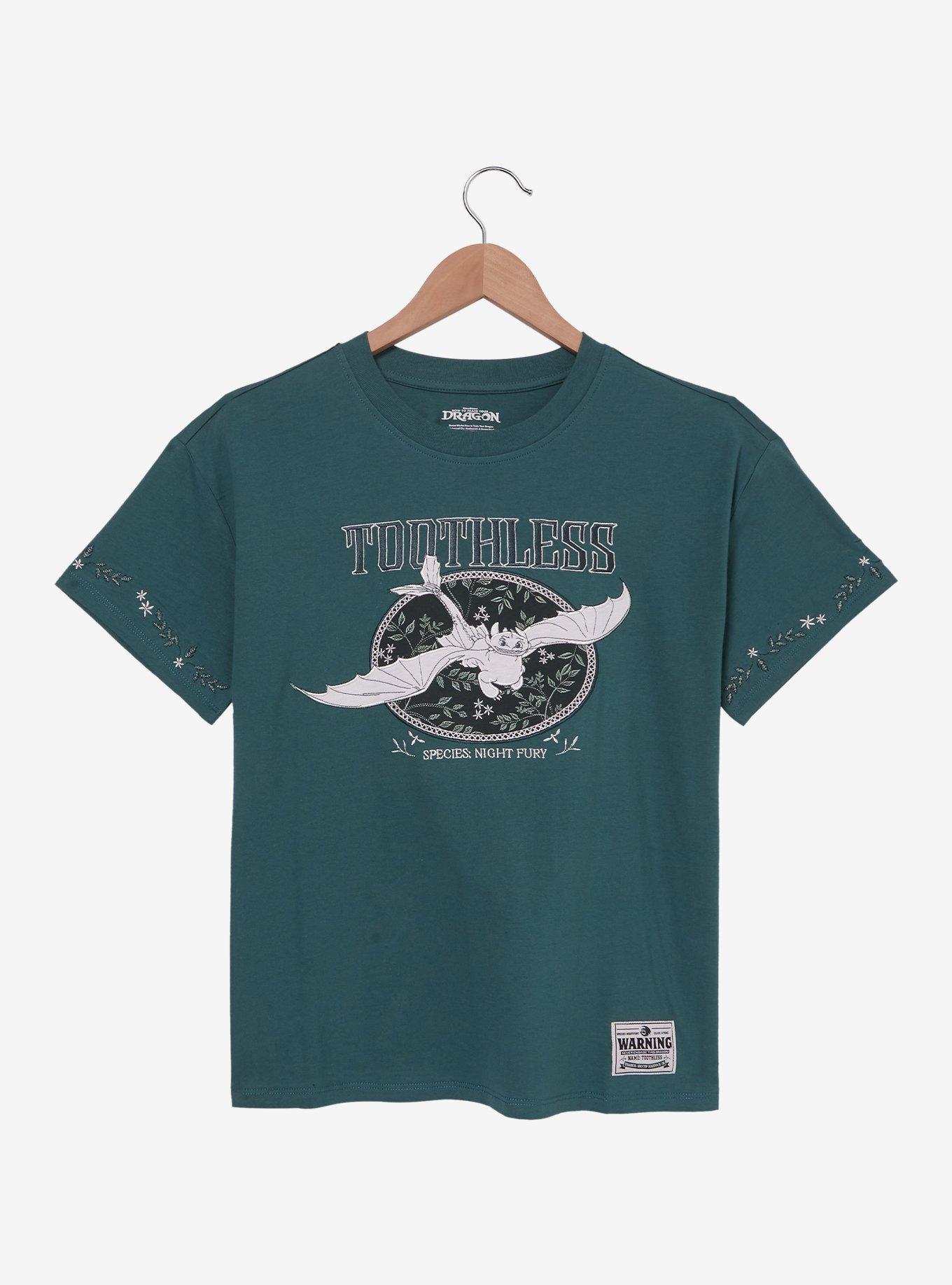 DreamWorks How to Train Your Dragon Toothless Embroidered Women's T-Shirt — BoxLunch Exclusive, , hi-res