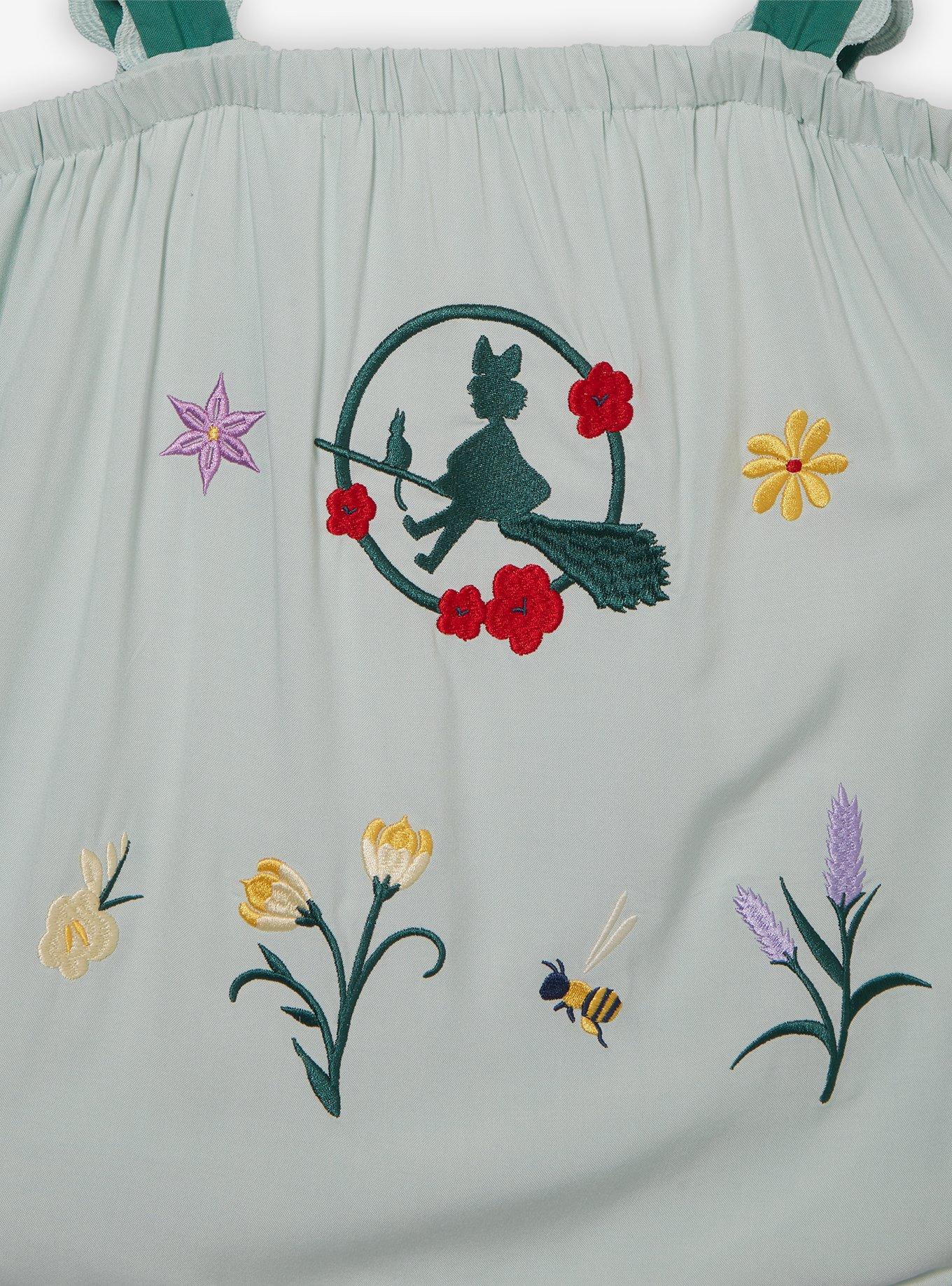 Studio Ghibli&reg; Kiki's Delivery Service Embroidered Floral Logo Women's Tank, SAGE, alternate