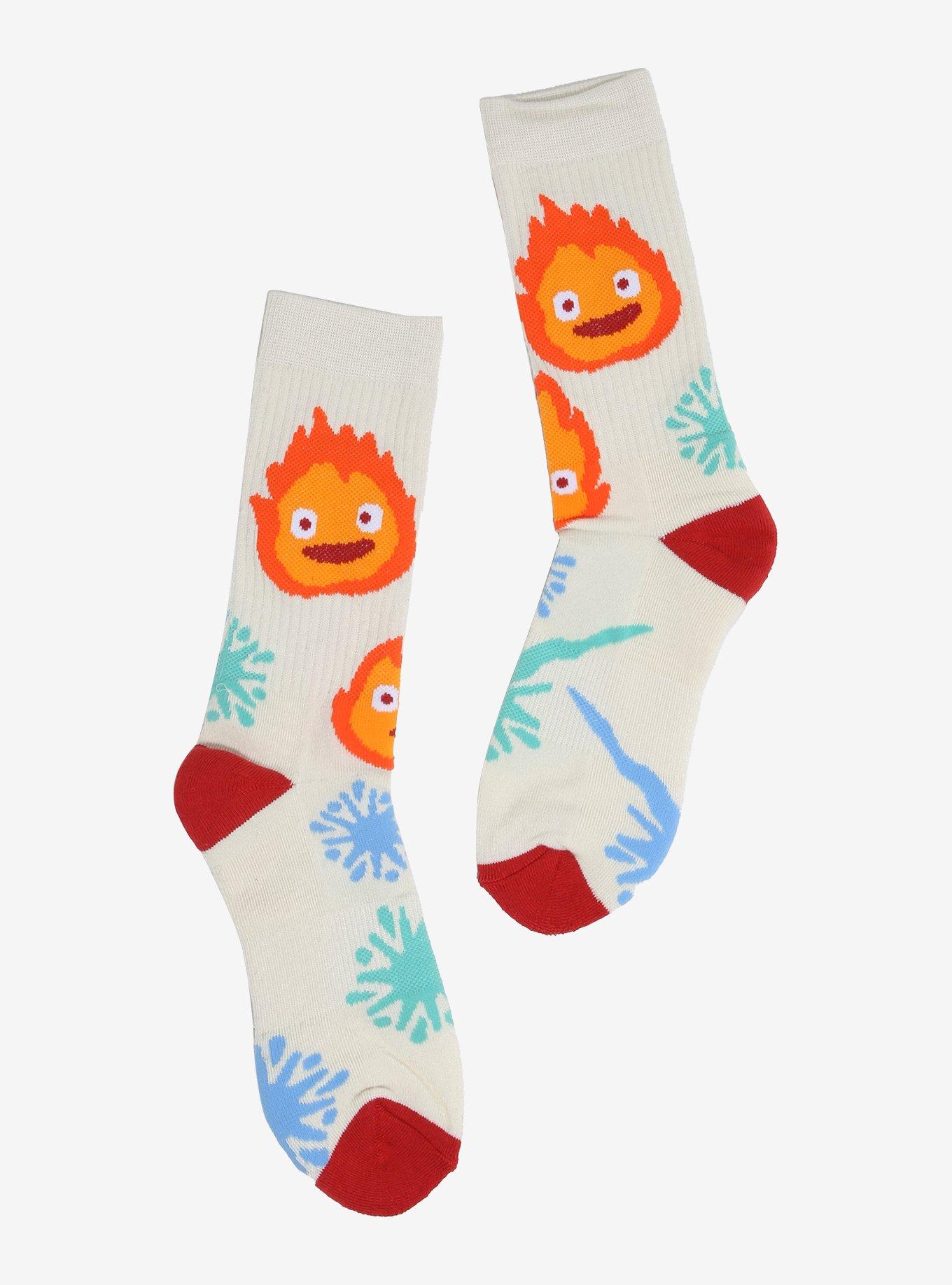 Studio Ghibli® Howl's Moving Castle Calcifer Sparks Allover Print Crew Socks - BoxLunch Exclusive, , hi-res