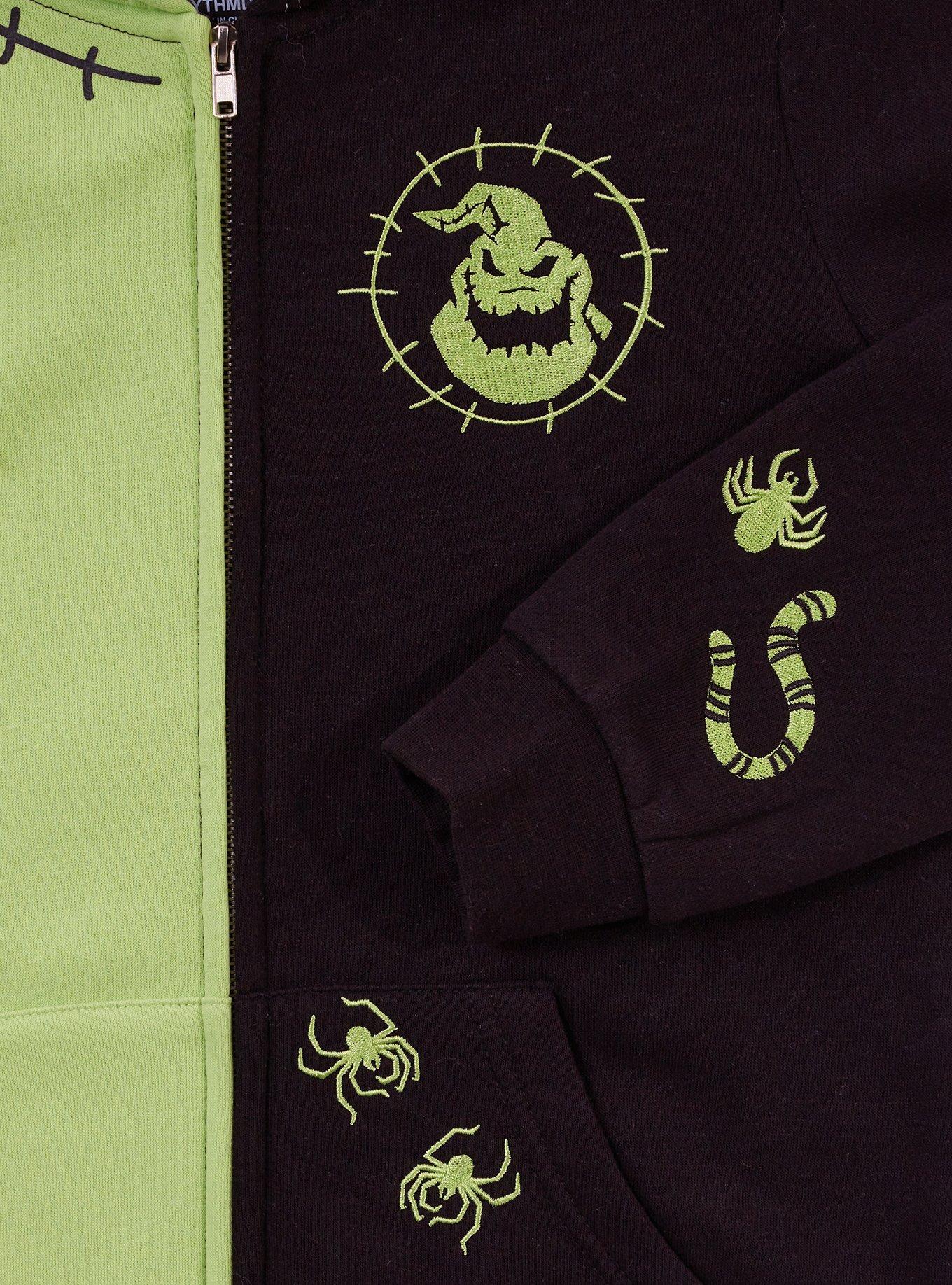 Disney The Nightmare Before Christmas Oogie Boogie Color Block Youth Hoodie - BoxLunch Exclusive, GREEN, alternate