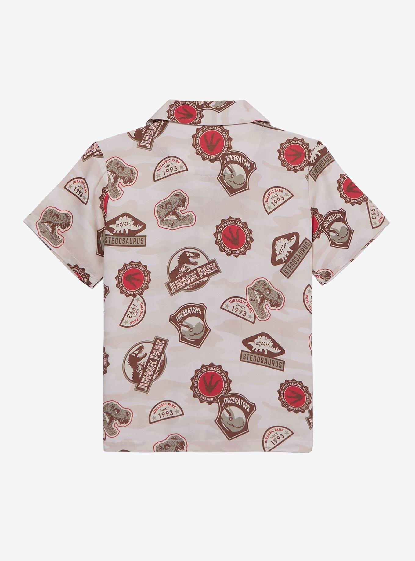 Jurassic Park Badges Allover Print Toddler Button-Up