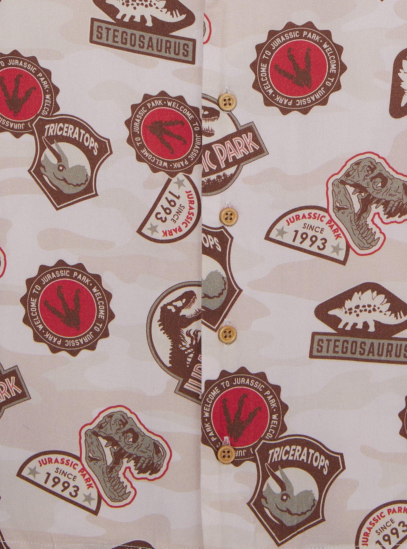 Jurassic Park Badges Allover Print Toddler Button-Up, , alternate