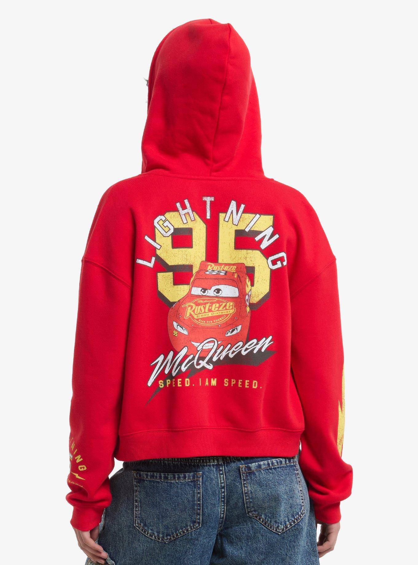 Disney Pixar Cars Lightning McQueen Girls Crop Hoodie, , hi-res