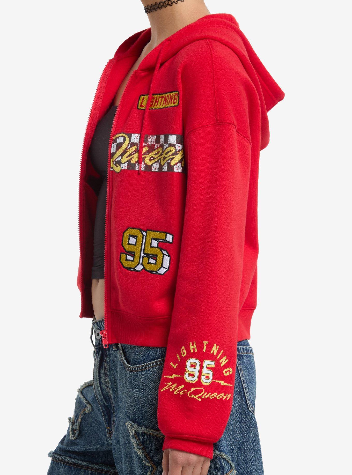 Disney Pixar Cars Lightning McQueen Girls Crop Hoodie, MULTI, alternate