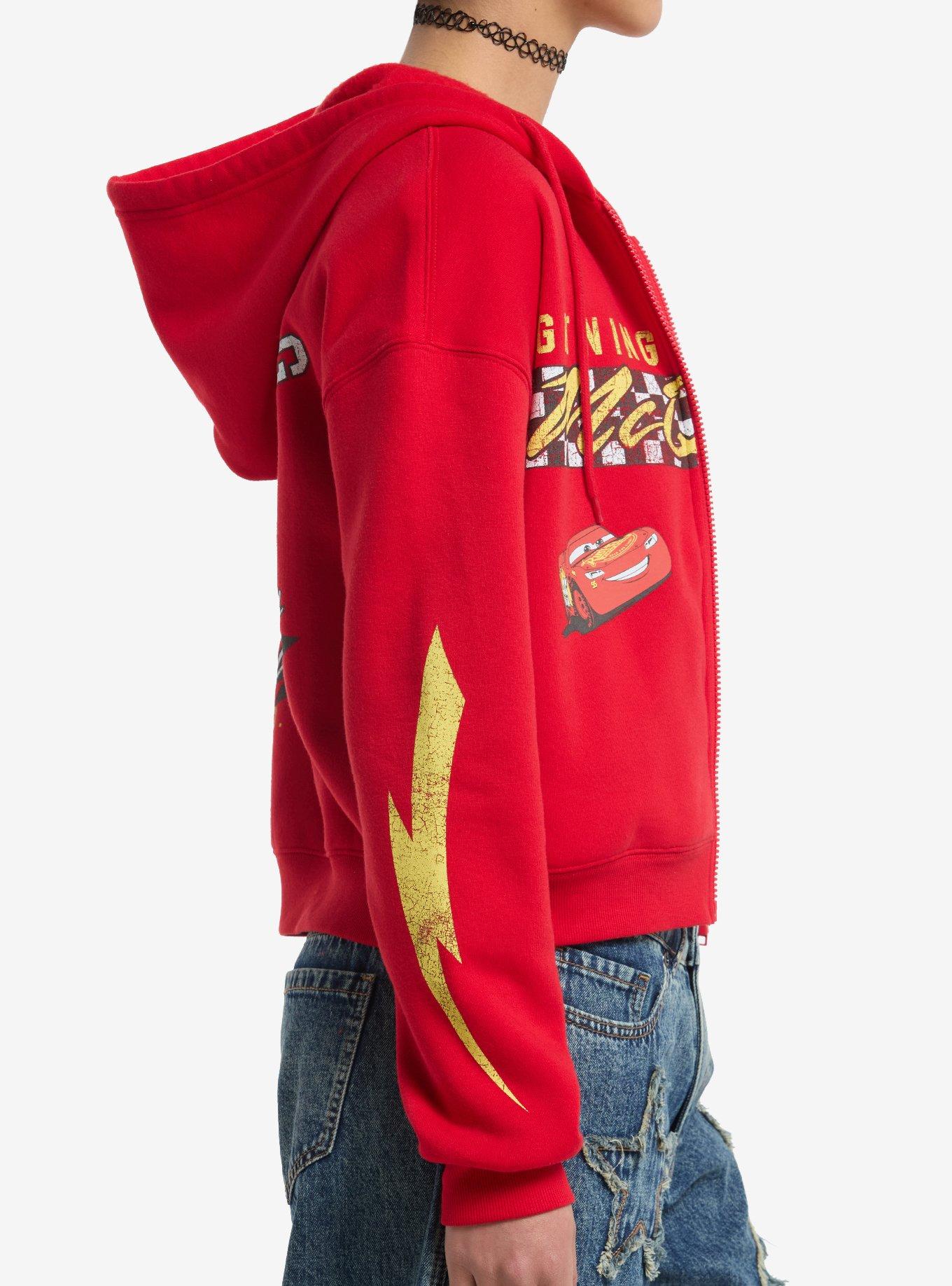 Disney Pixar Cars Lightning McQueen Girls Crop Hoodie, MULTI, alternate