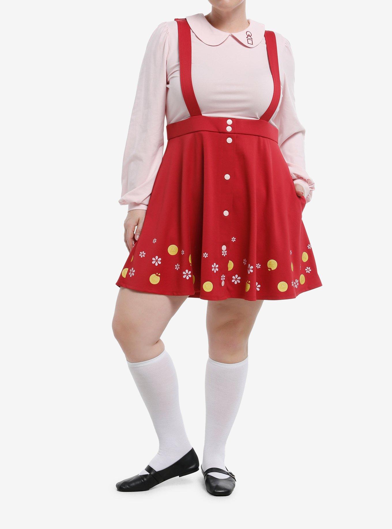 Squid Game Young-Hee Faux Twofer Dress Plus Size, , hi-res
