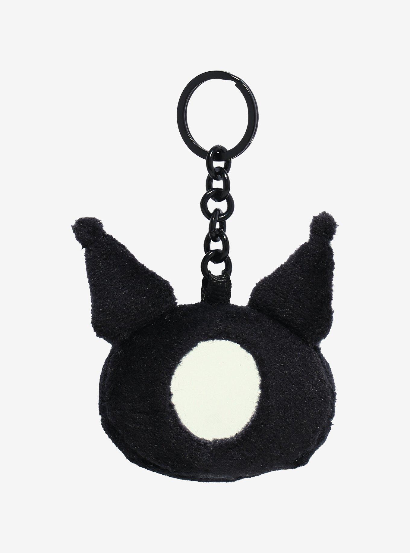 Kuromi Face Plush Mirror Key Chain, , hi-res