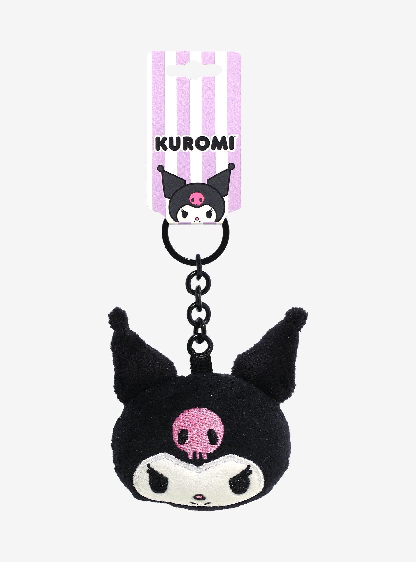 Kuromi Face Plush Mirror Key Chain, , alternate