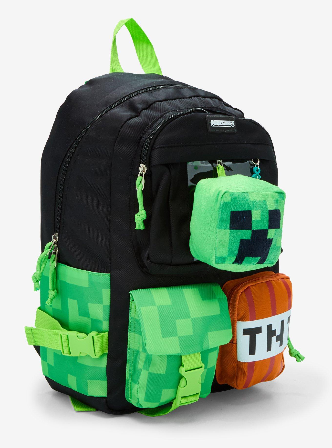 Minecraft Plush Creeper Multi Pocket Backpack, , hi-res