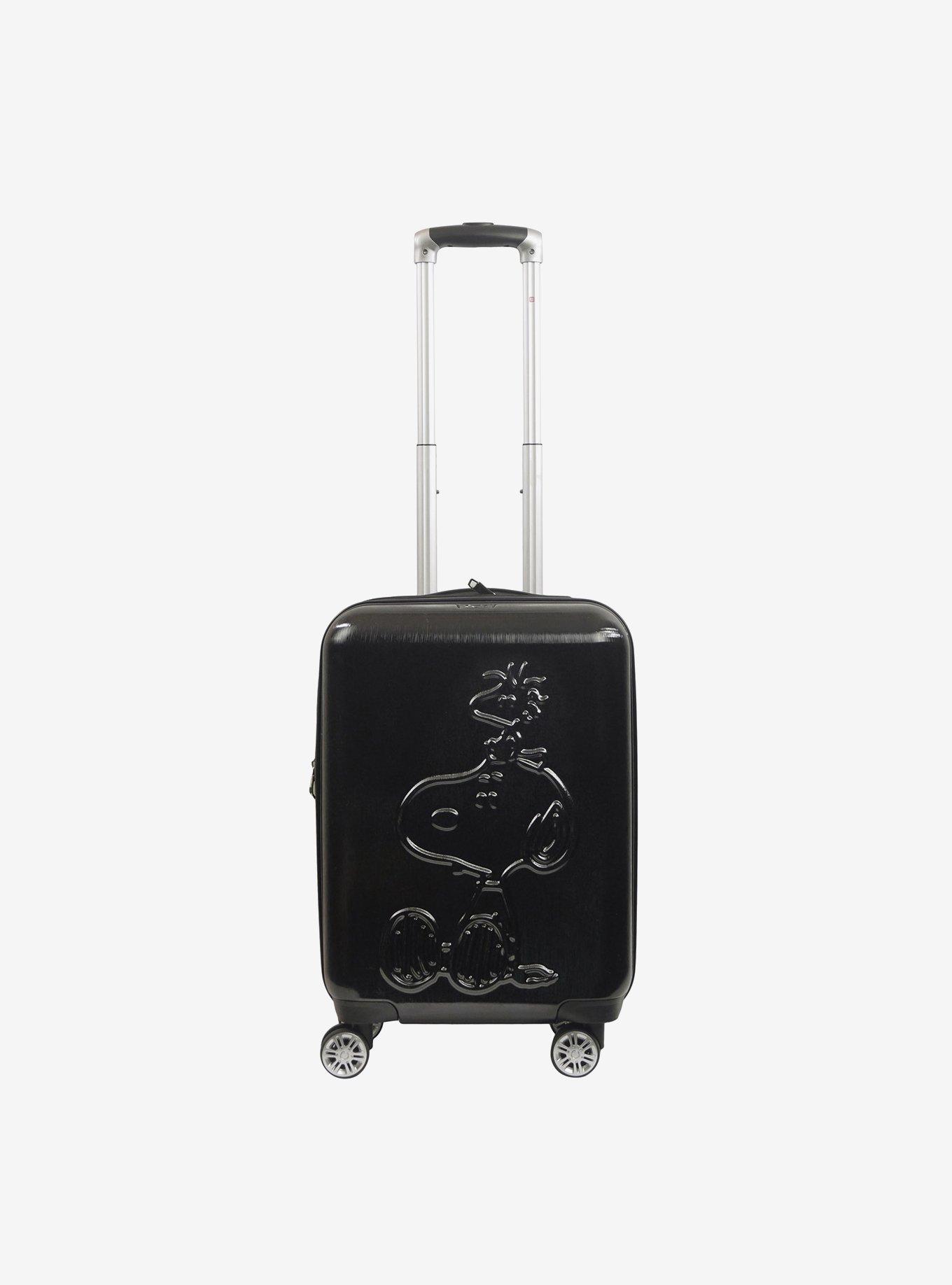 FUL Peanuts Snoopy & Woodstock Embossed Carry-On Luggage Black, , hi-res