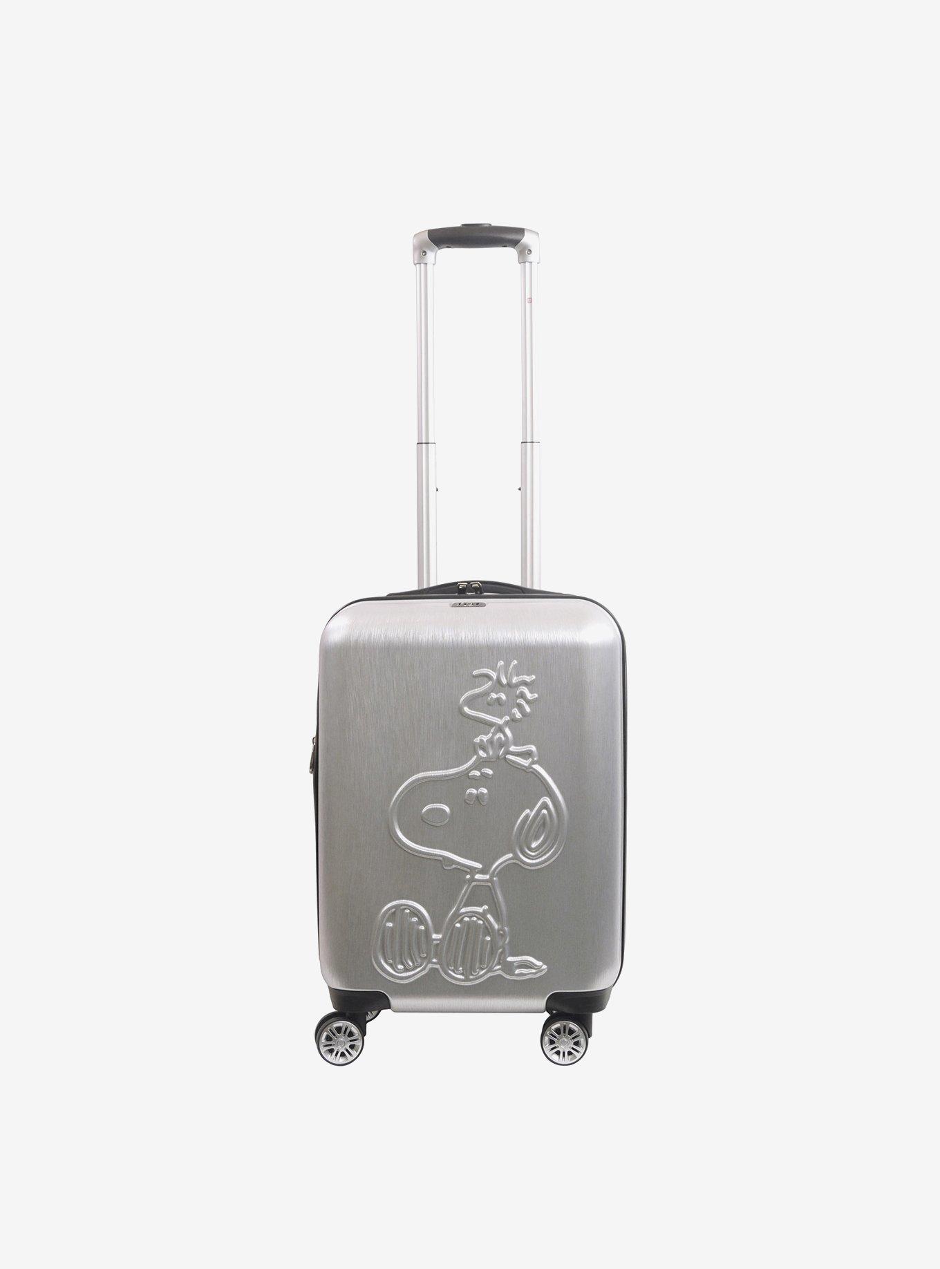 FUL Peanuts Snoopy & Woodstock Embossed Carry-On Luggage Silver, , hi-res