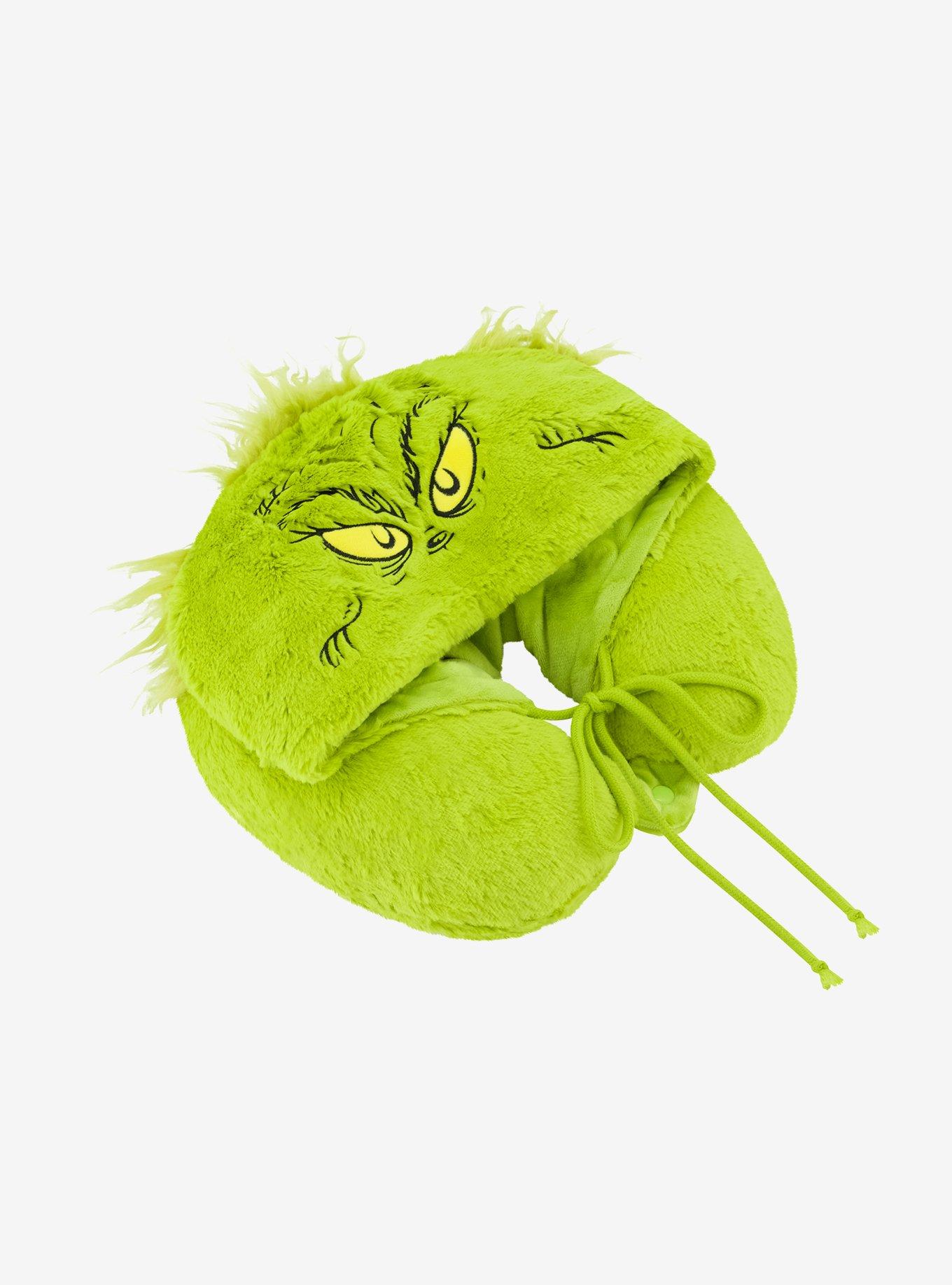FUL The Grinch Face Hooded Fur Travel Neck Pillow, , alternate