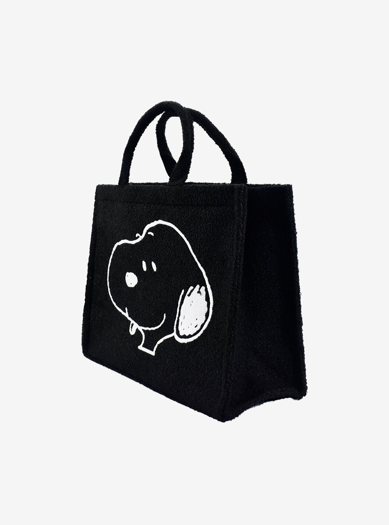 FUL Peanuts Snoopy Black Sherpa Tote Bag with Trolley Strap, , alternate