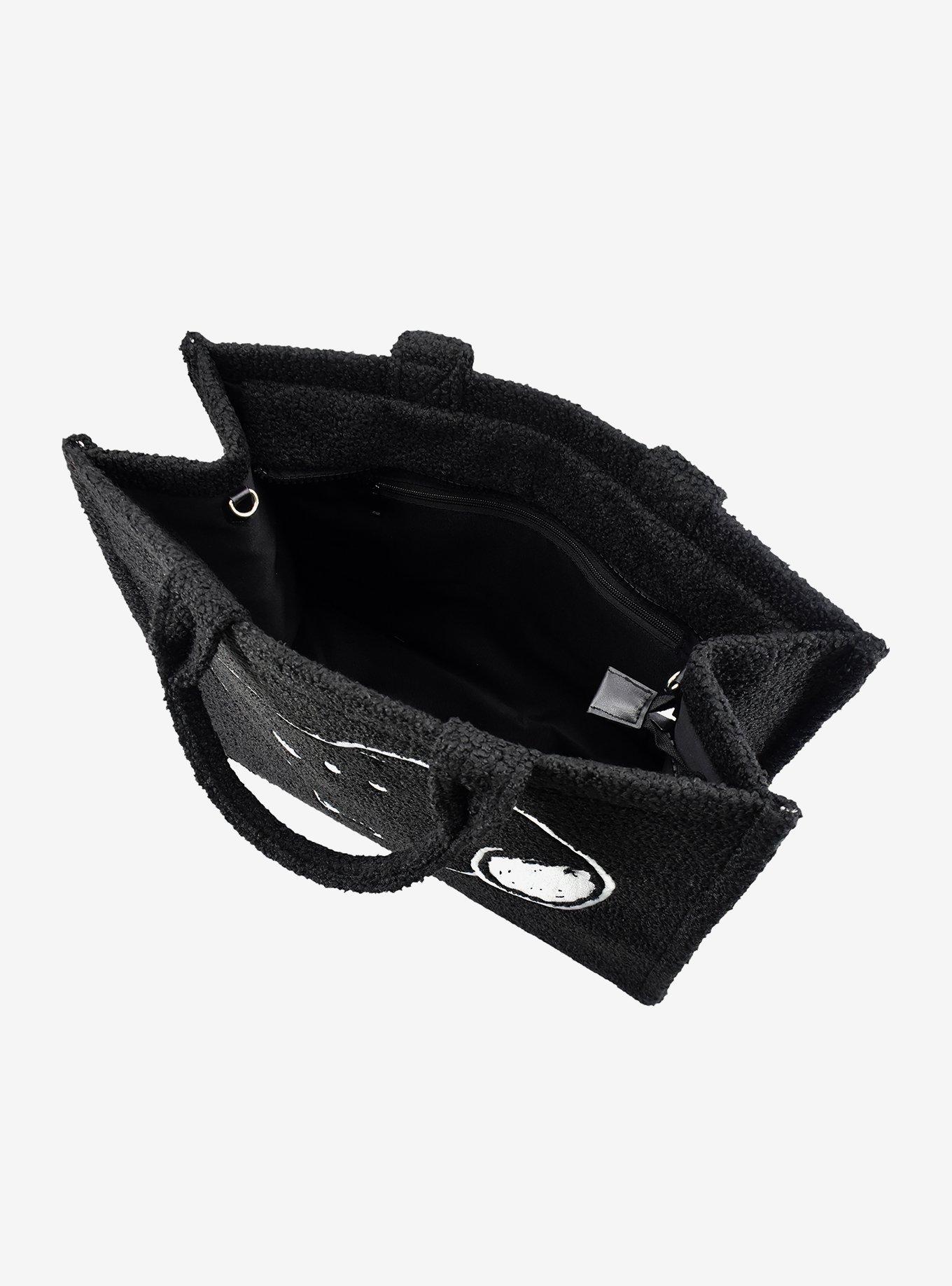 FUL Peanuts Snoopy Black Sherpa Tote Bag with Trolley Strap, , alternate