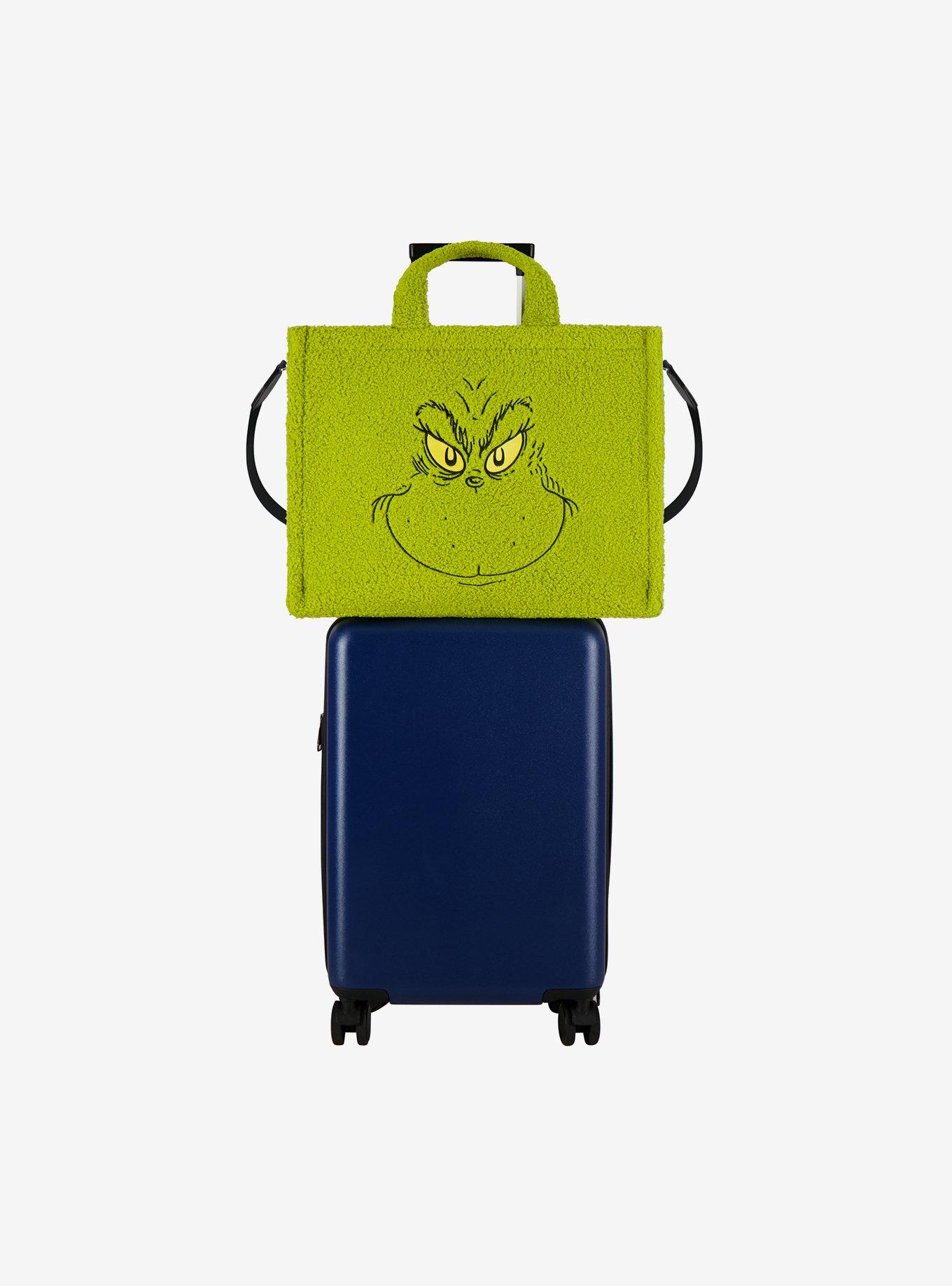 FUL The Grinch Big Face Sherpa Travel Tote with Trolly Strap, , alternate