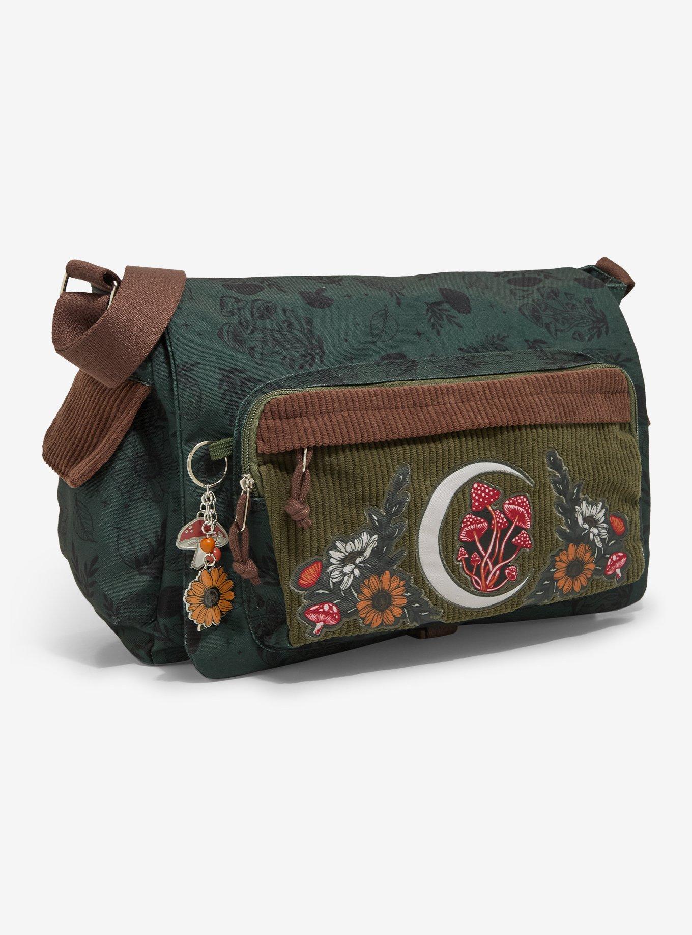 Mushrooms & Moons Green Messenger Bag, , hi-res